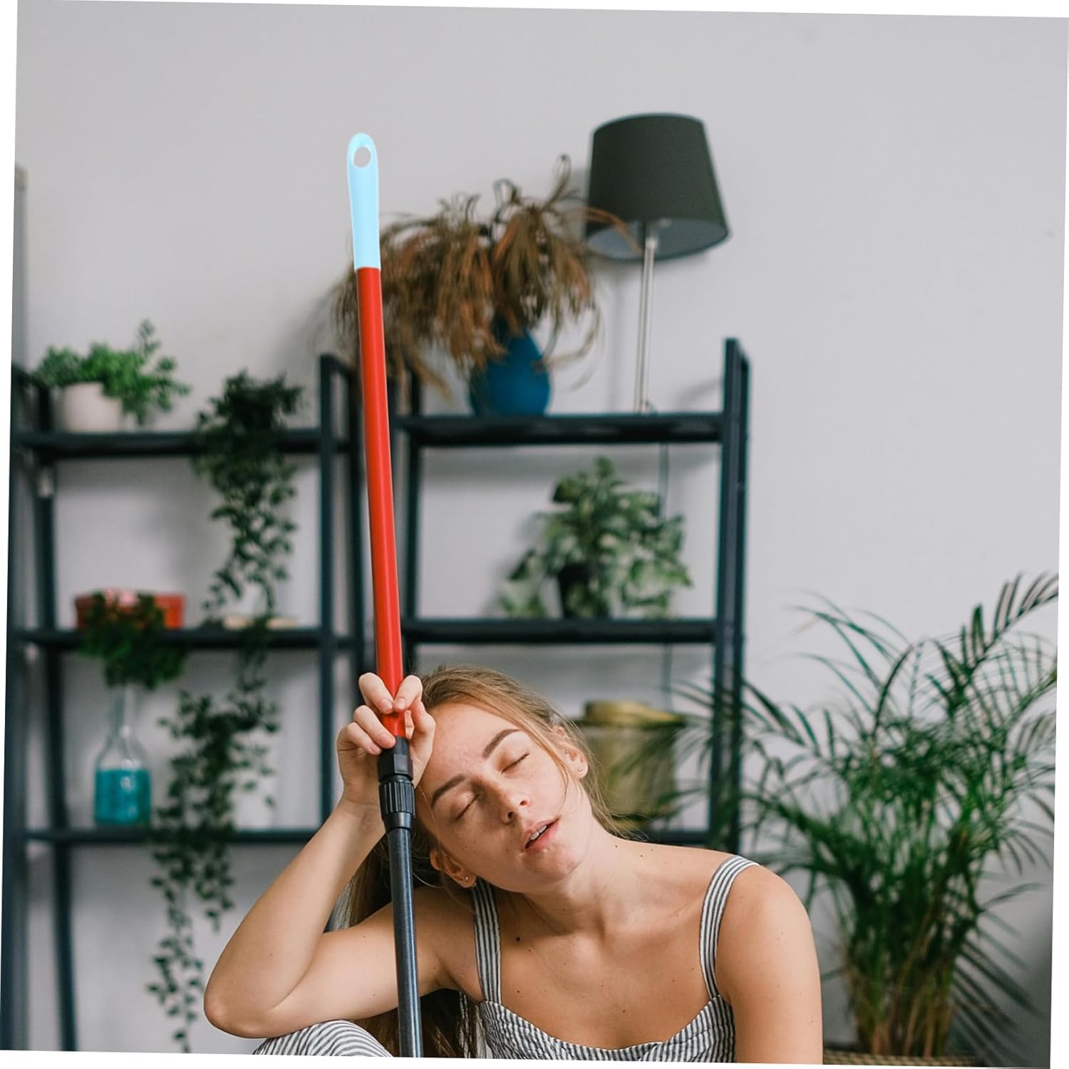 4Pcs Broom Handle End Caps with Anti-Slip Grip and Hanging Hole
