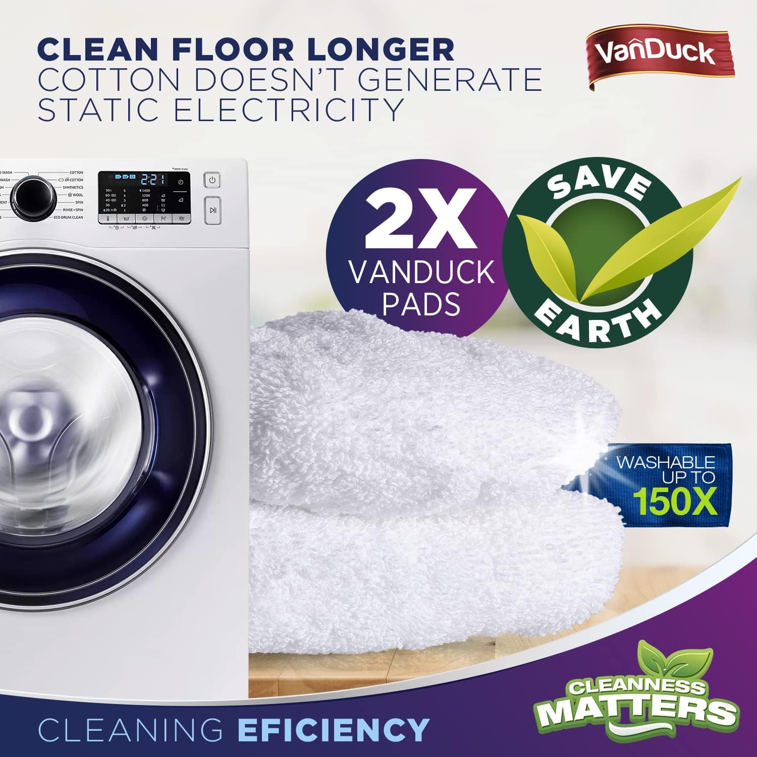 VanDuck 15x8 inch Terry Cloth Mop Refills 4-Pack 1
