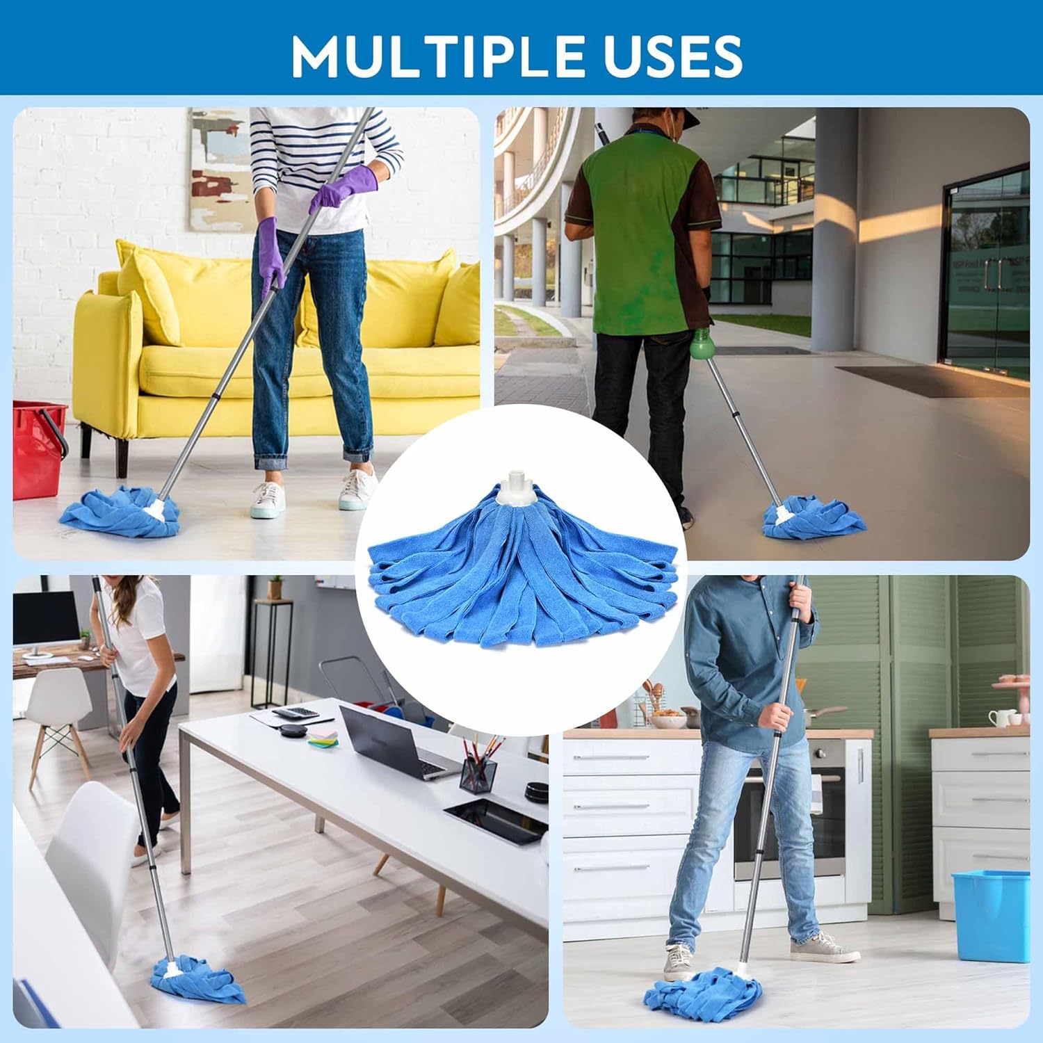 Matthew Microfiber Cloth Mop Refill with 54 Stainless Steel Handle