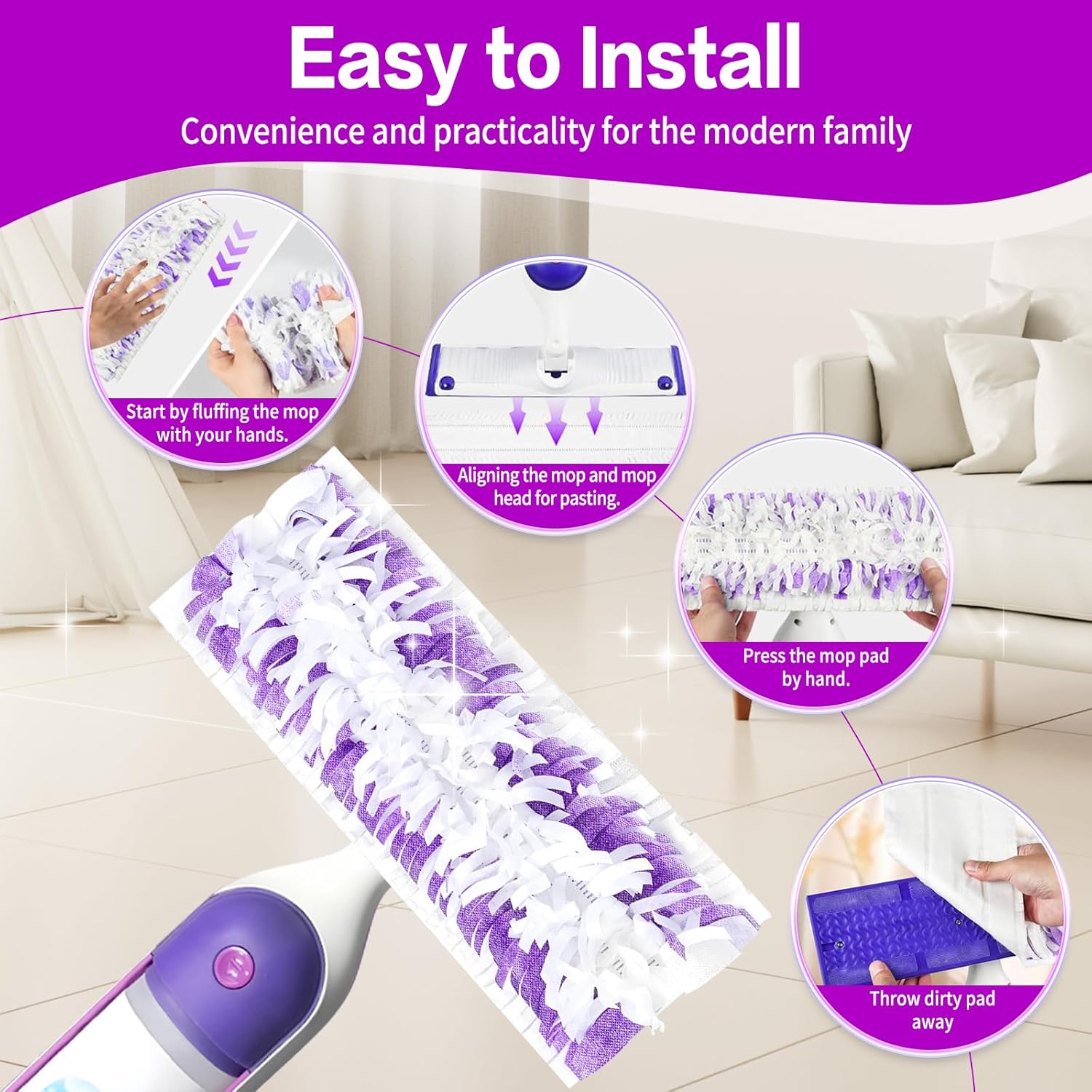 Dicorita Disposable Power Mop Pads Refills 25 Pack