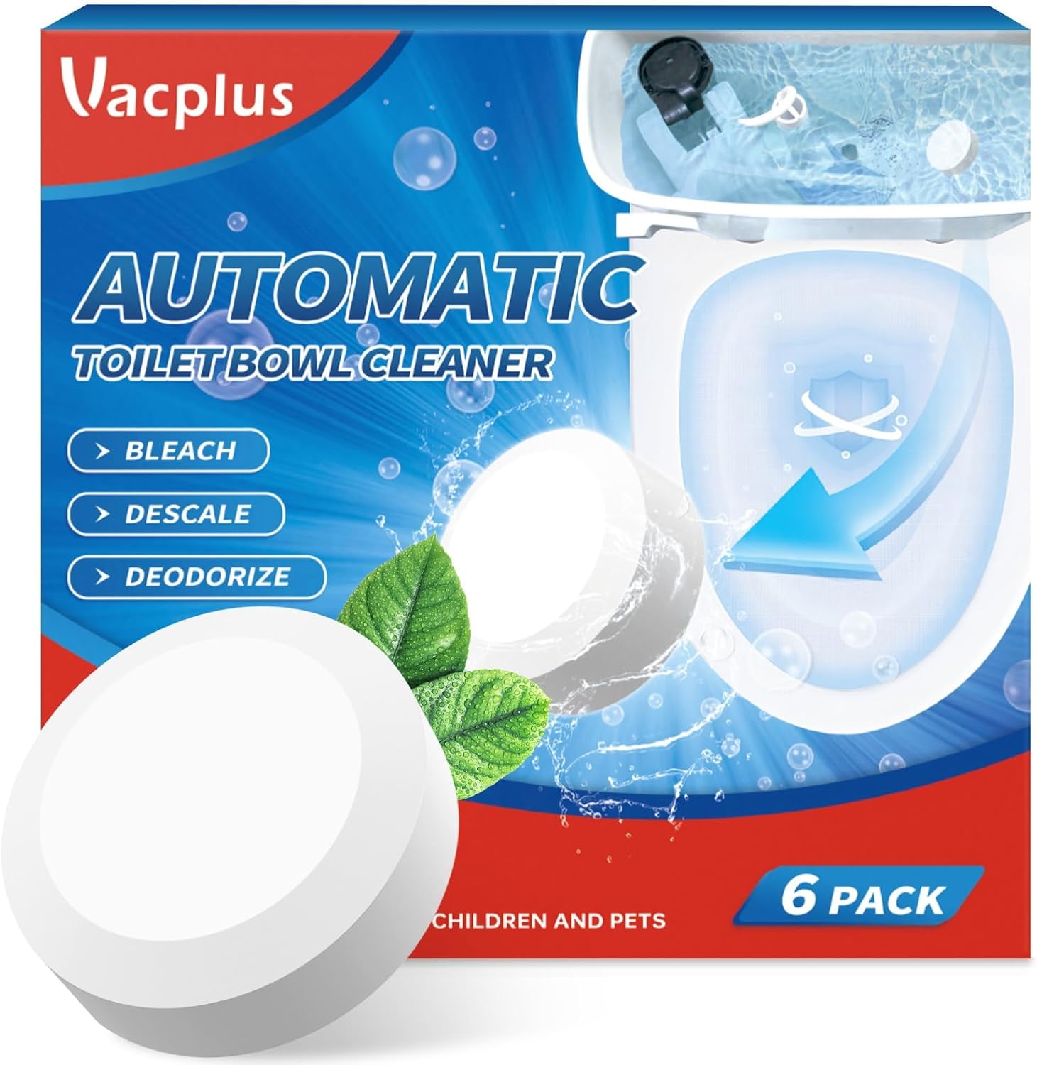 Vacplus Toilet Bowl Cleaner Tablets - 6 Pack