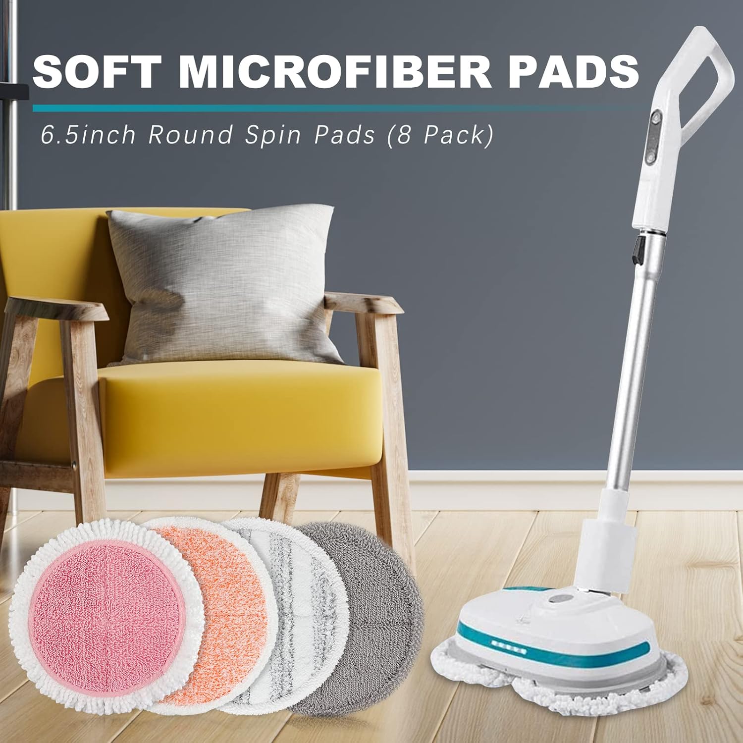 Bozdyru Electric Mop Pads 65 Inch 8 Pack