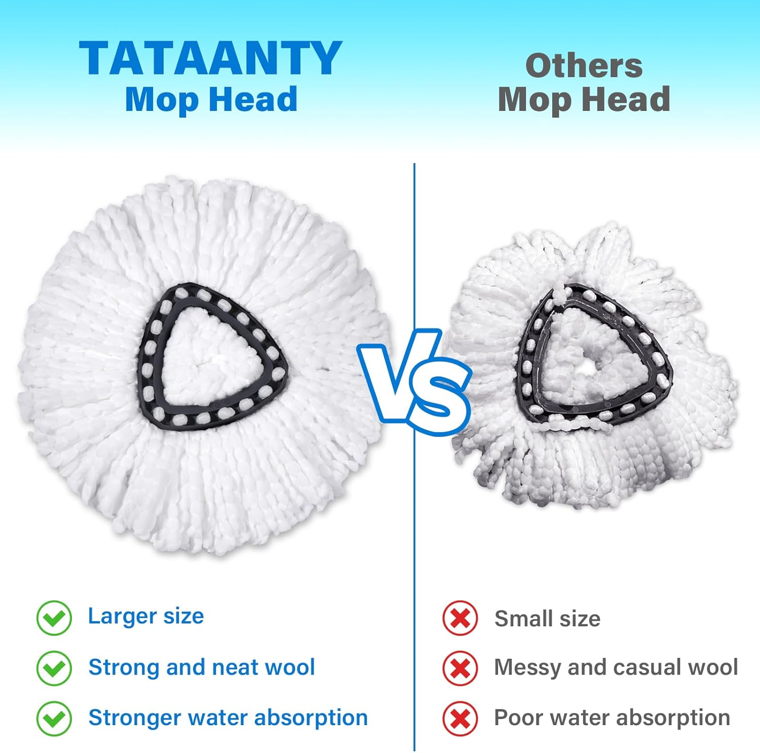 TATAANTY Spin Mop Replacement Head 9-Pack