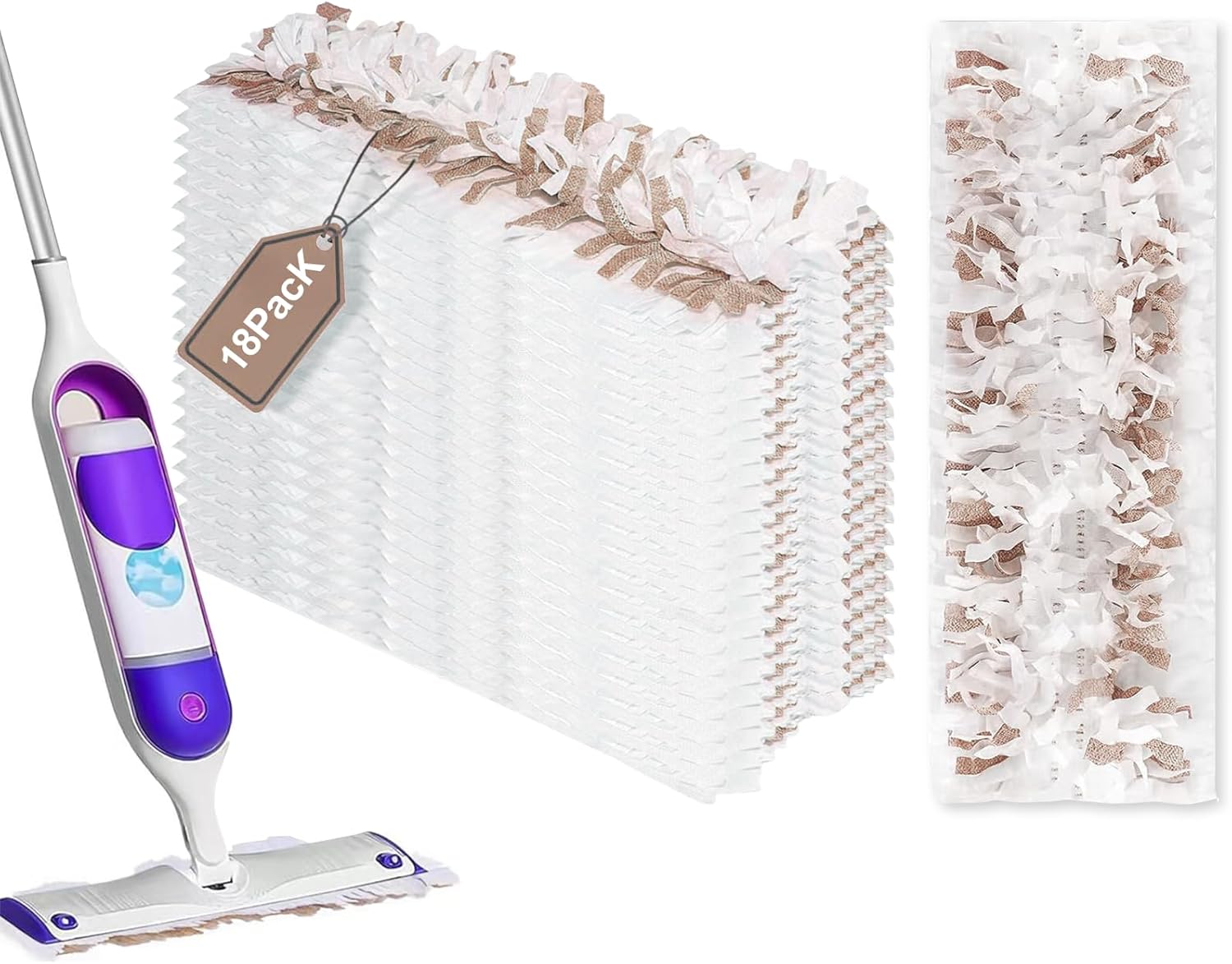 18 Pack Disposable Power Mop Pads Refills for Swiffer PowerMop