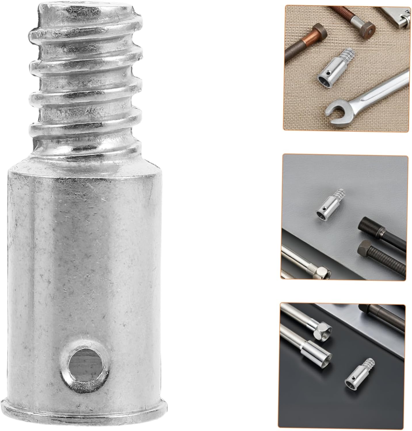 2Pcs Metal Mop Handle Threaded Adapter for Brooms and Mops