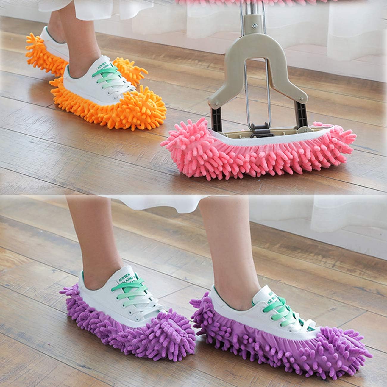 Acronde 5Pair Multi-Function Chenille Mop Shoes Cover