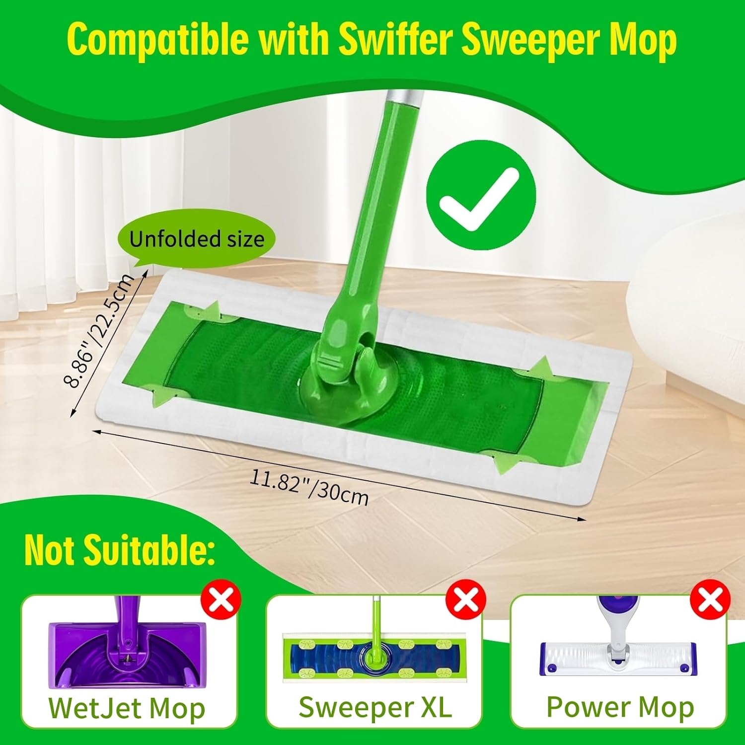 FURCIELOS Dry Sweeping Cloths for Swiffer 180 Count Refill Pack 1