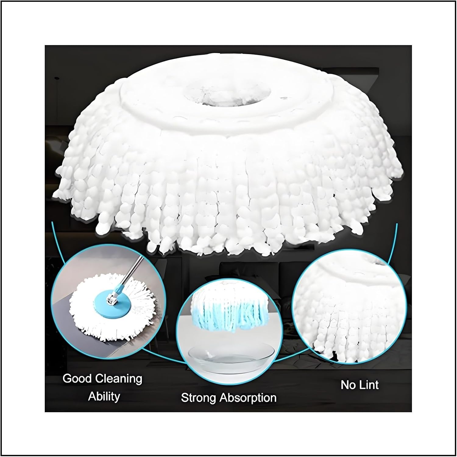 6 Pack Spin Mop Replacement Heads 63 Inch Round Microfiber Mop Refills 1