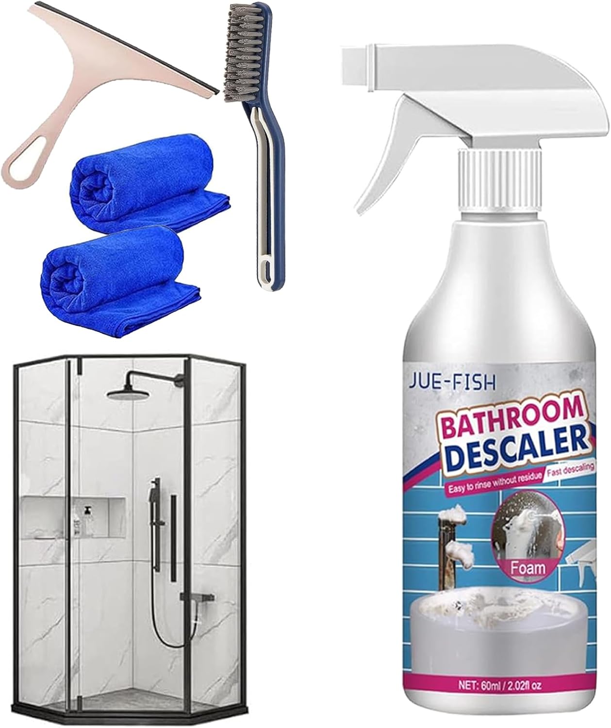 DENGWANG Bathroom Descaler Foam Cleaner 1Pcs Multipurpose