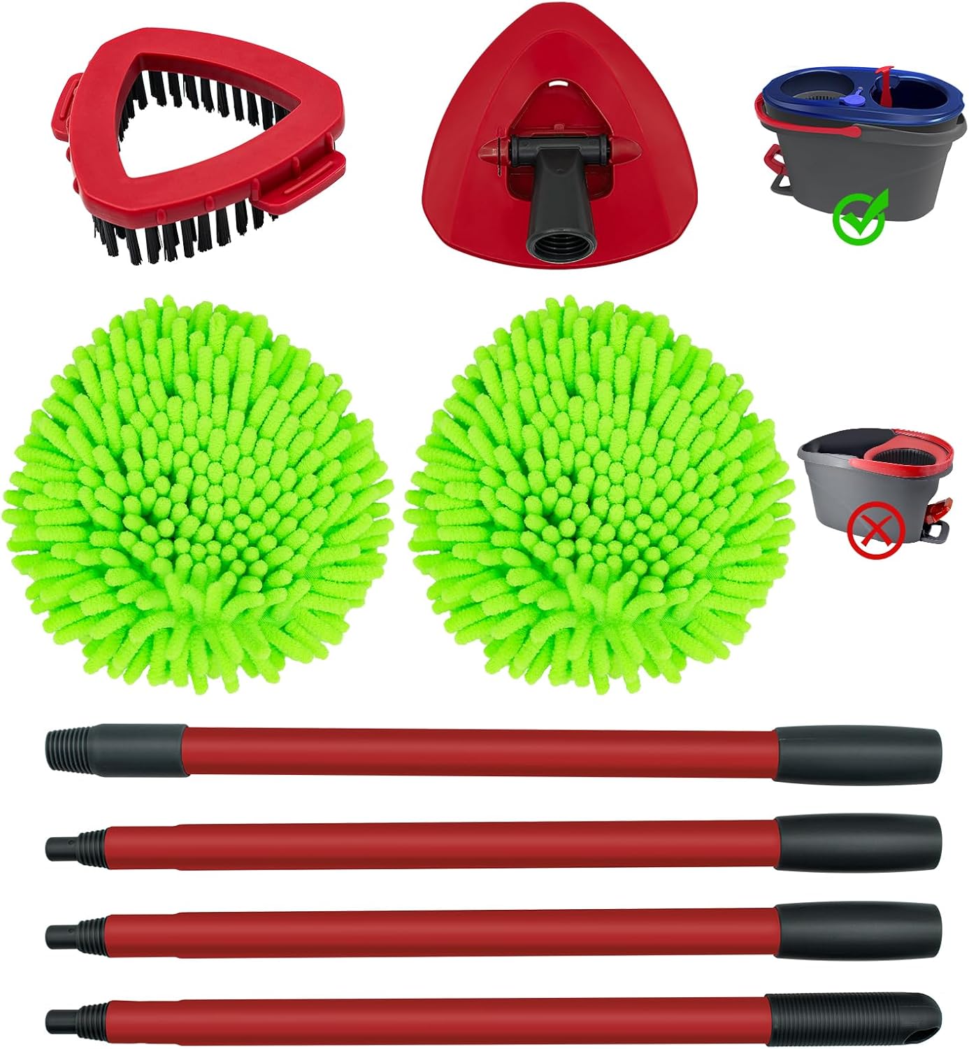 Aiyiried Replacement Mop Heads Set for O-Cedar RinseClean 2-Tank System