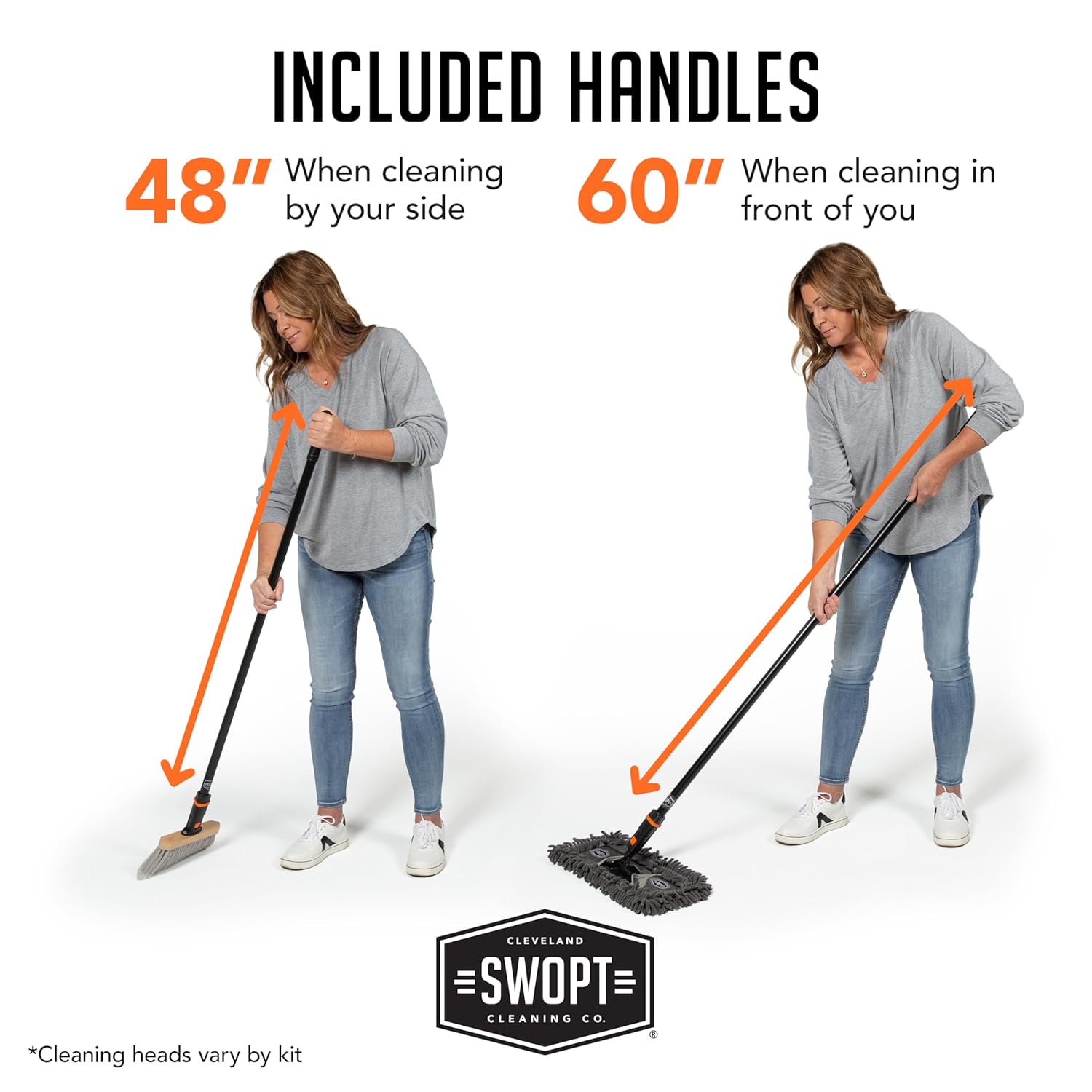 SWOPT 24 Microfiber Dust Mop with Interchangeable Handles