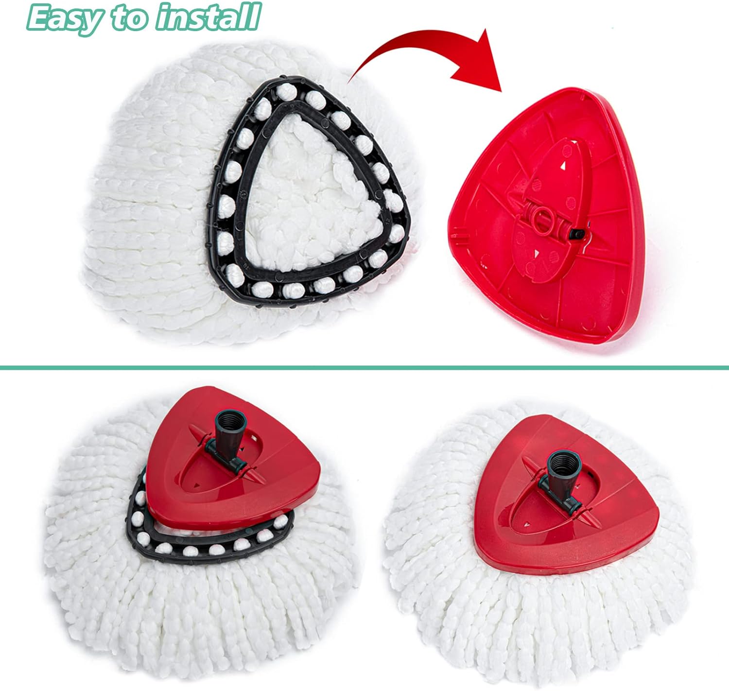 12 PCS Spin Mop Replacement Heads Microfiber Compatible with Cedar Mop