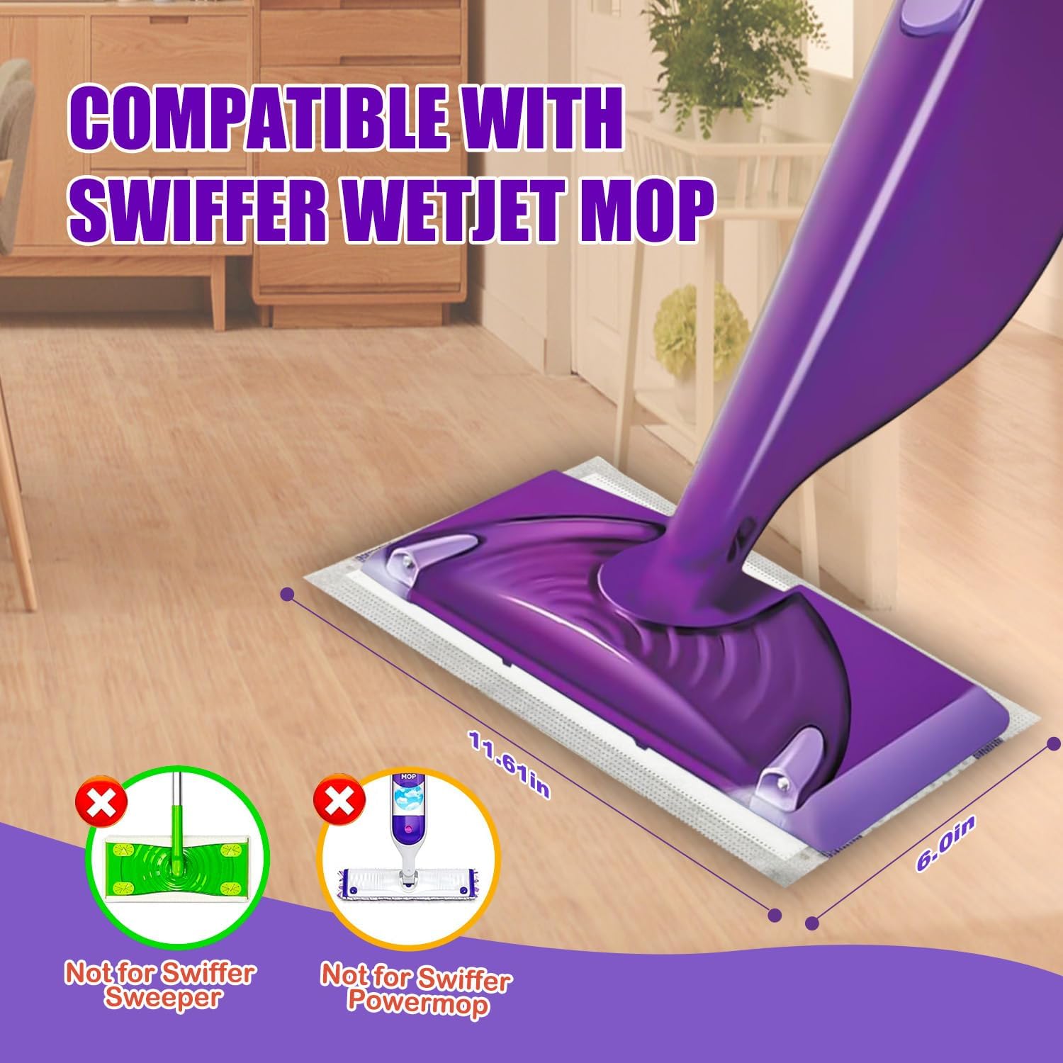 20 Count Swiffer WetJet Mop Pads Refill 4 Layers Thickened Super Absorbent