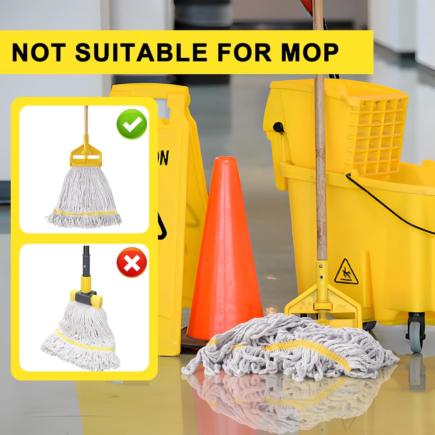 KeFanta 3 Pack Heavy Duty Cotton Mop Head Refill