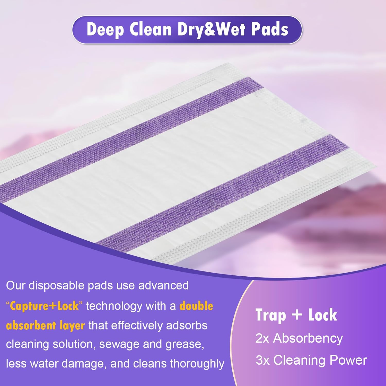 Bisenkud 48 Count Wetjet Pad Refills for Swiffer Wet Jet
