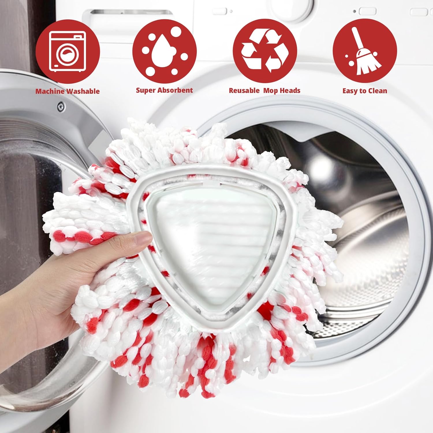Spin Mop Head Replacement 3 Pack for EasyWring 1-Tank System