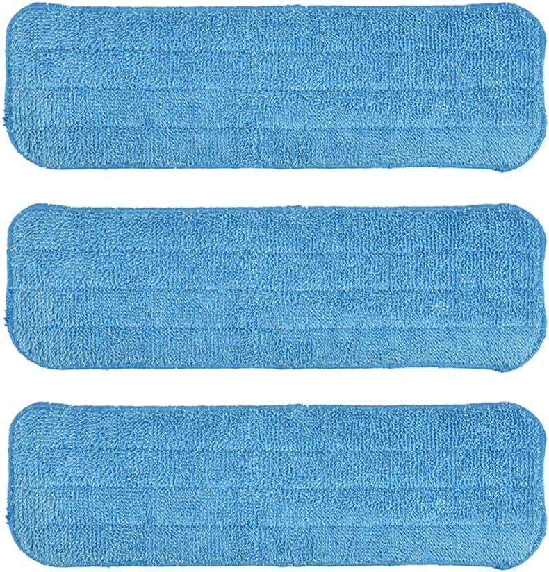 Layers 18 Inch Microfiber Mop Refills - 3 Pack Reusable Velcro Mop Heads