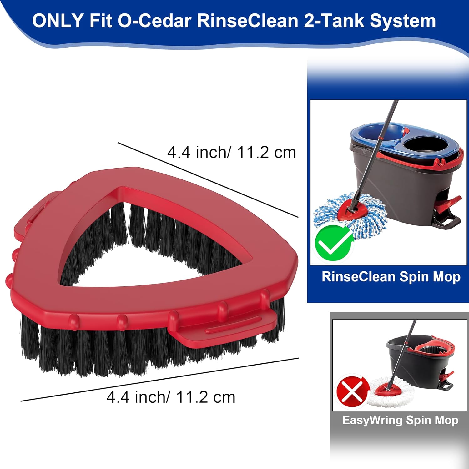Folews O-Cedar Scrub Brush Head Replacement for 2-Tank System