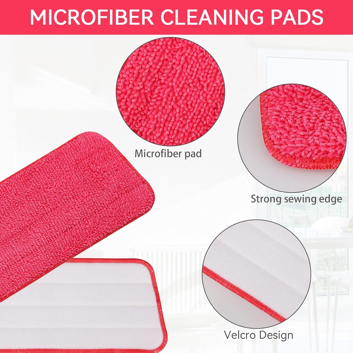GreeSuit 6 Pack Microfiber Mop Pads for Libman Freedom Spray Mop