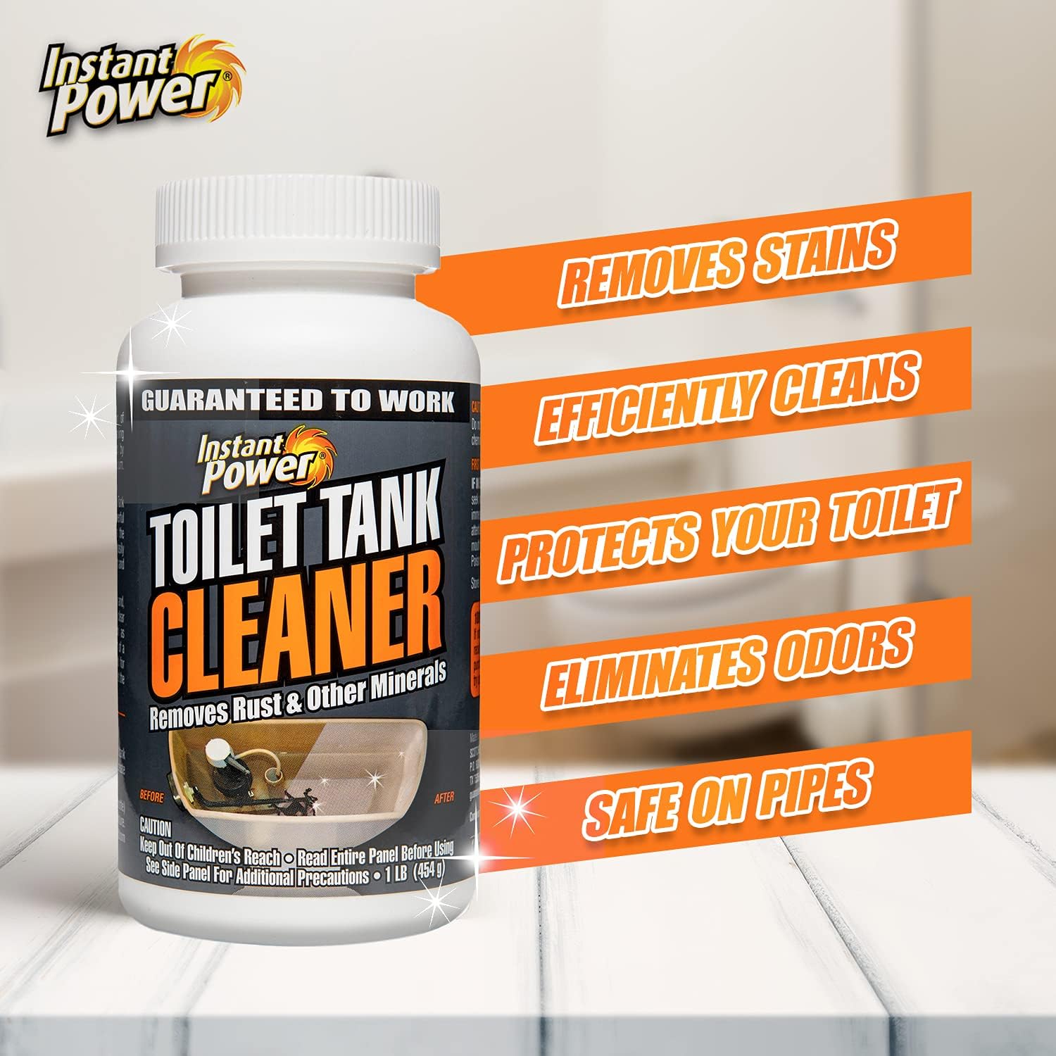 Instant Power Toilet Tank Cleaner 16 Oz No Scrubbing Removes Rust and Minerals