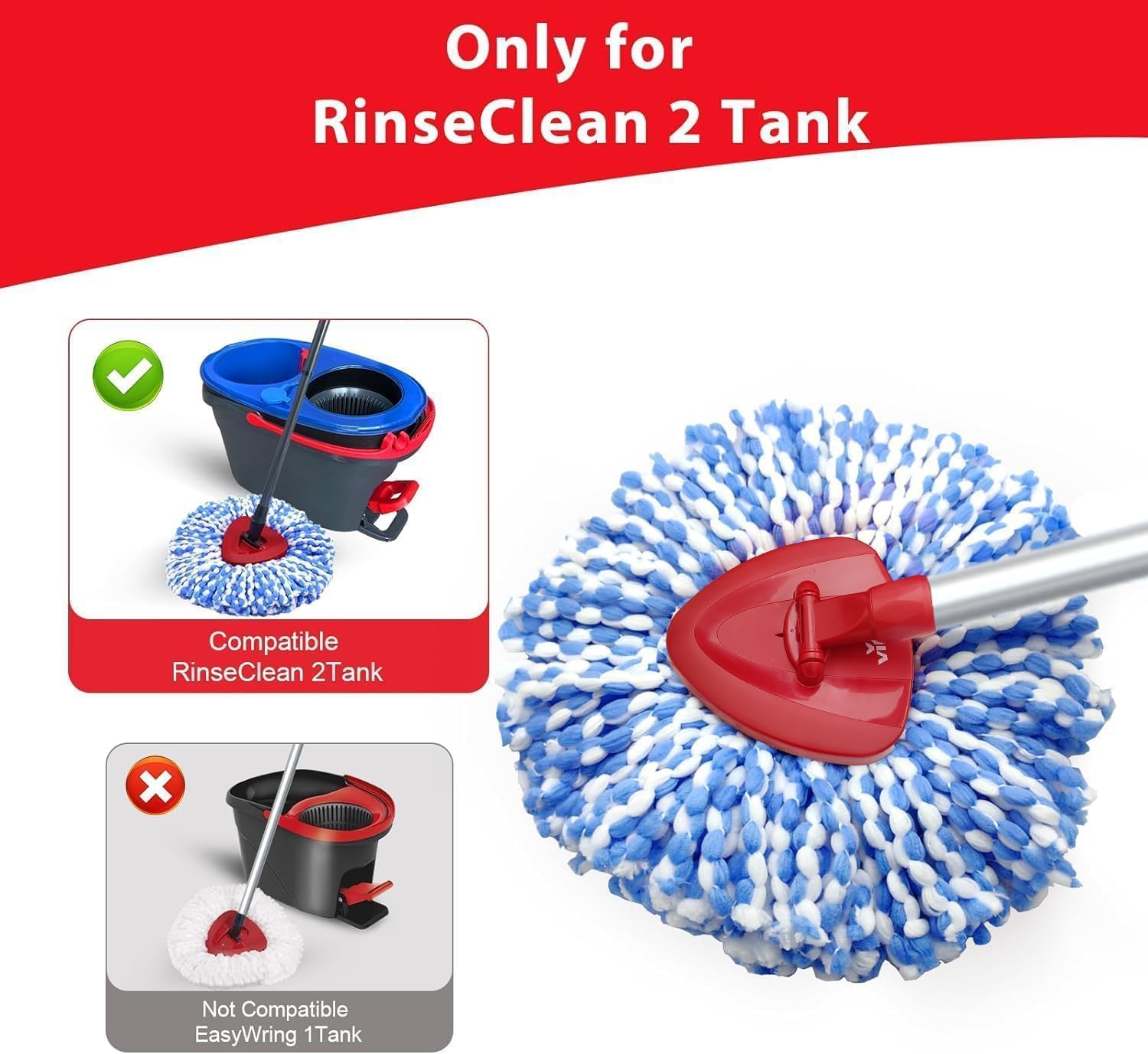 Bublador Spin Mop Replacement Heads for Ocedar 2-Tank System