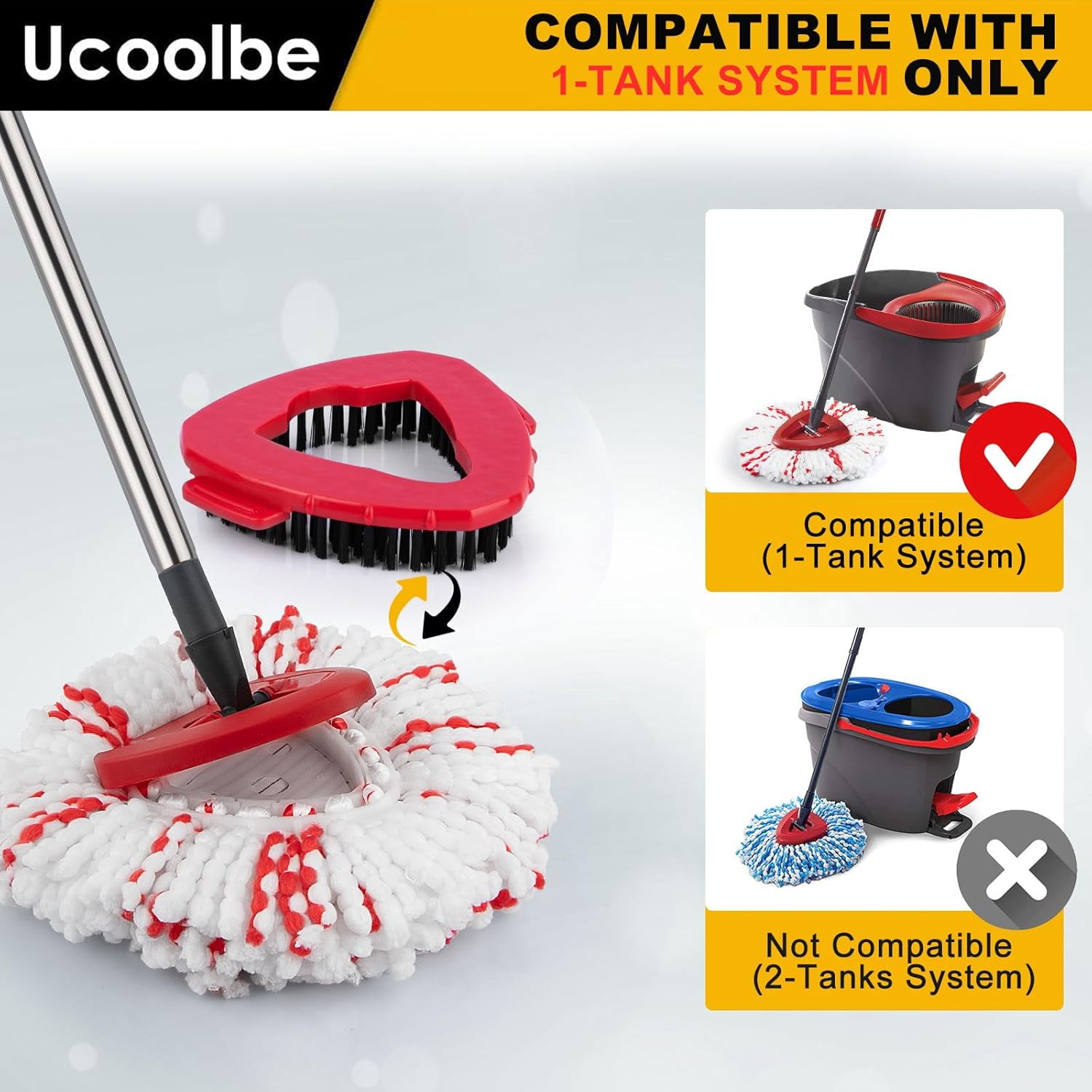 Ucoolbe Spin Mop Replacement Set for O Cedar 1 Tank EasyWring