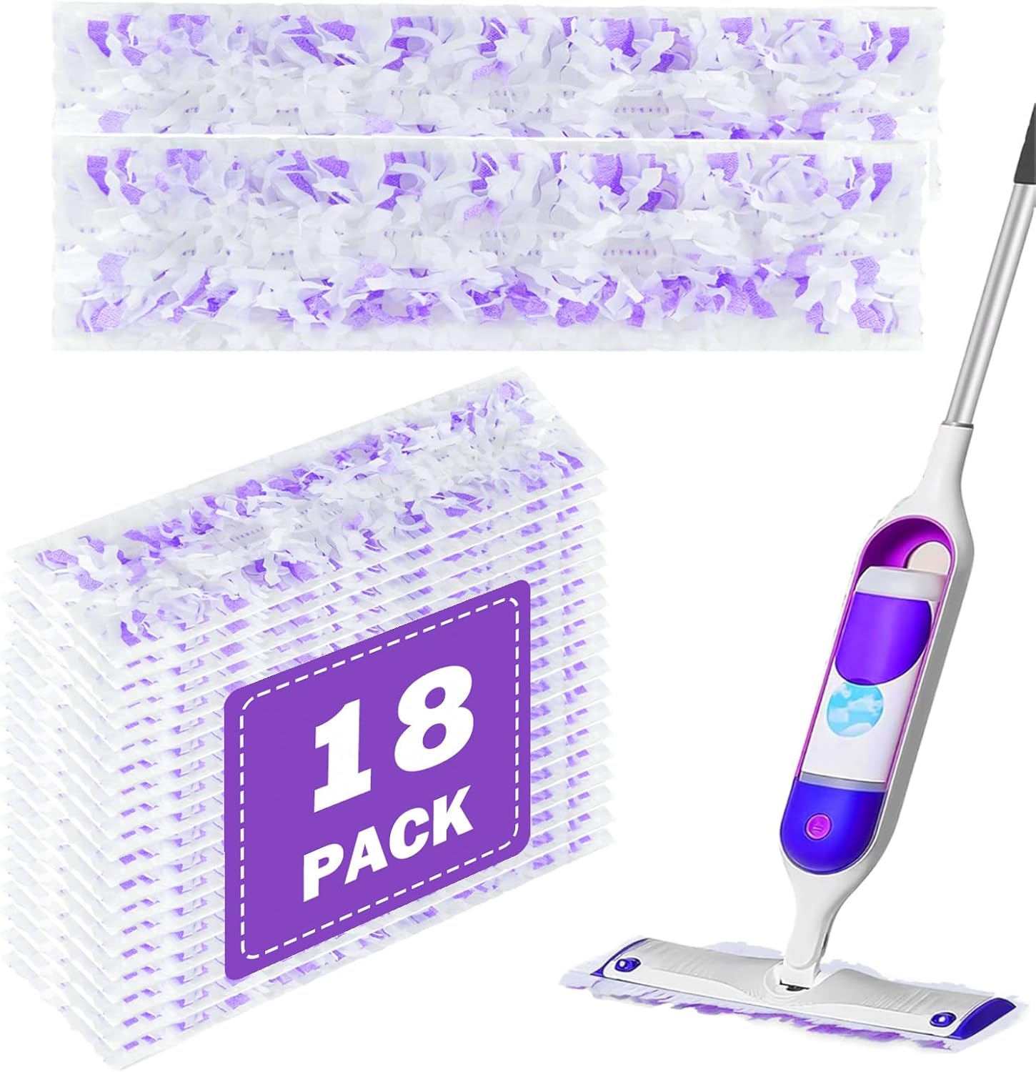 Power Mop Pads Refills - 18 Count Multi-Surface Compatible