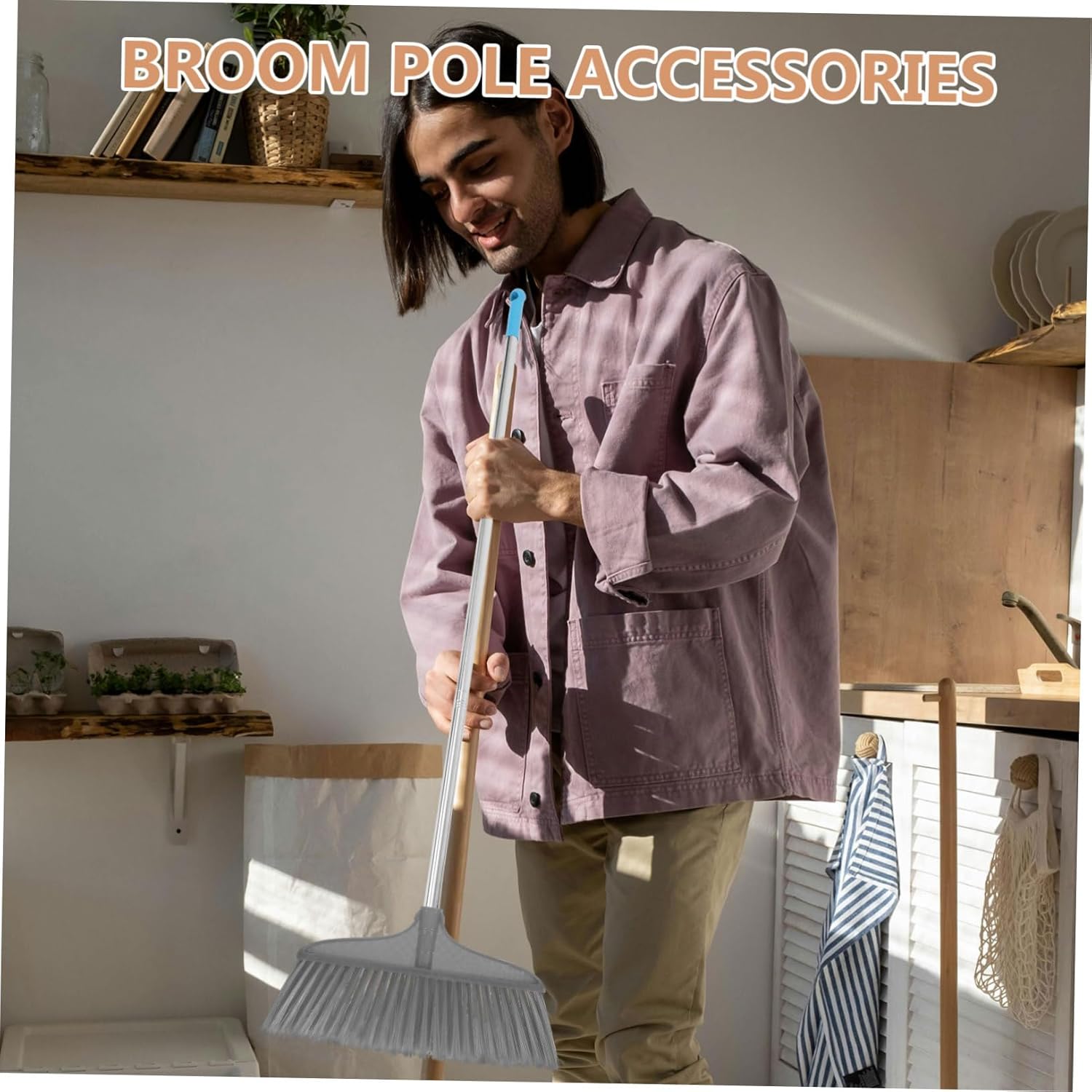 Ipetboom Broom Handle Replacement Comfortable Grip Pole