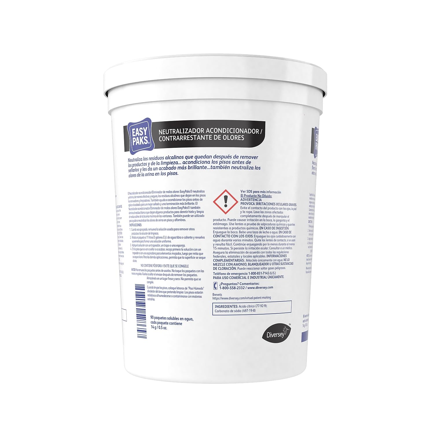 Diversey Easy Paks 990685 Neutralizer 5oz 90 Pack 2 TubsCarton