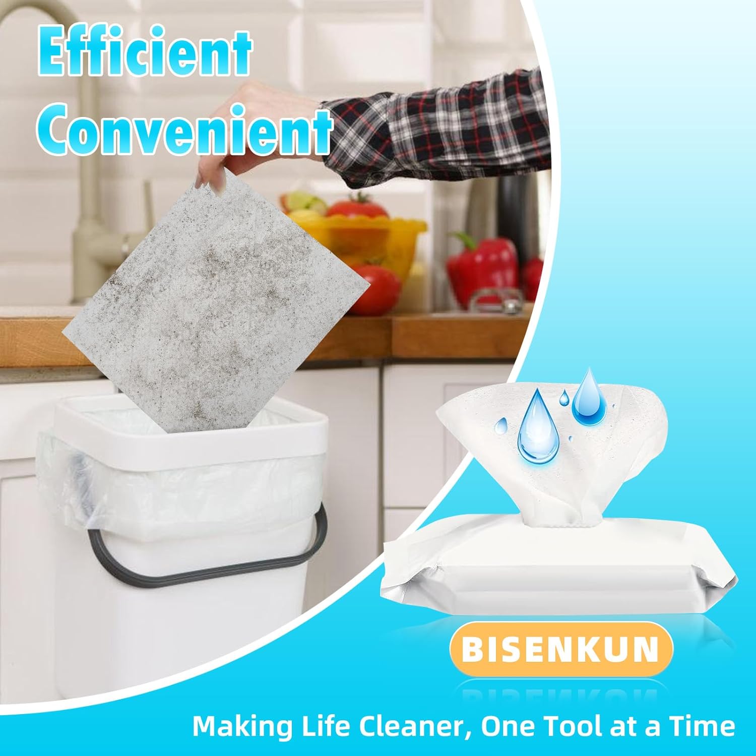Bisenkud 24 Count Unscented Wet Mop Refills for Swiffer 1