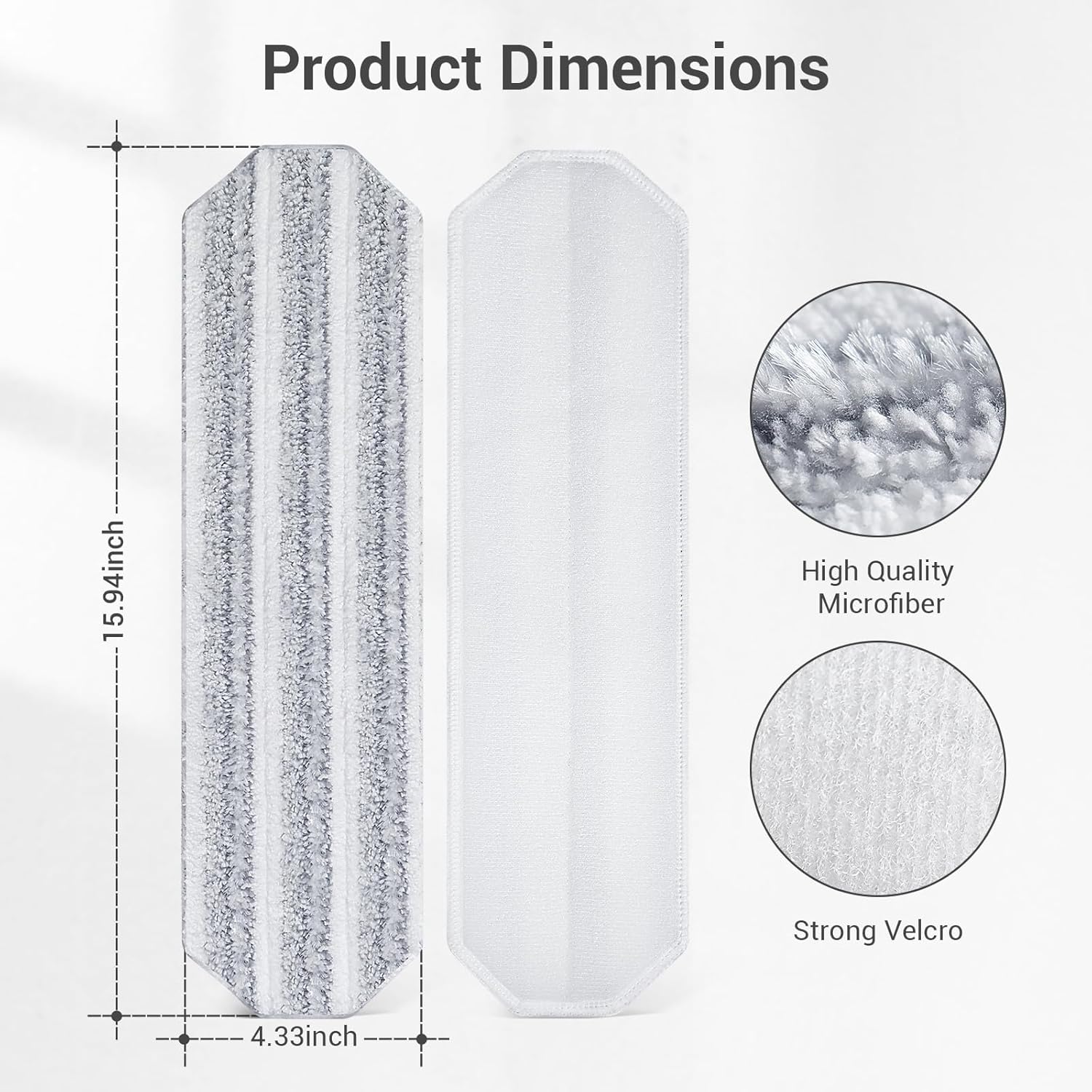 4Pcs Mop Replacement Pads for H2prO Flat Mop System