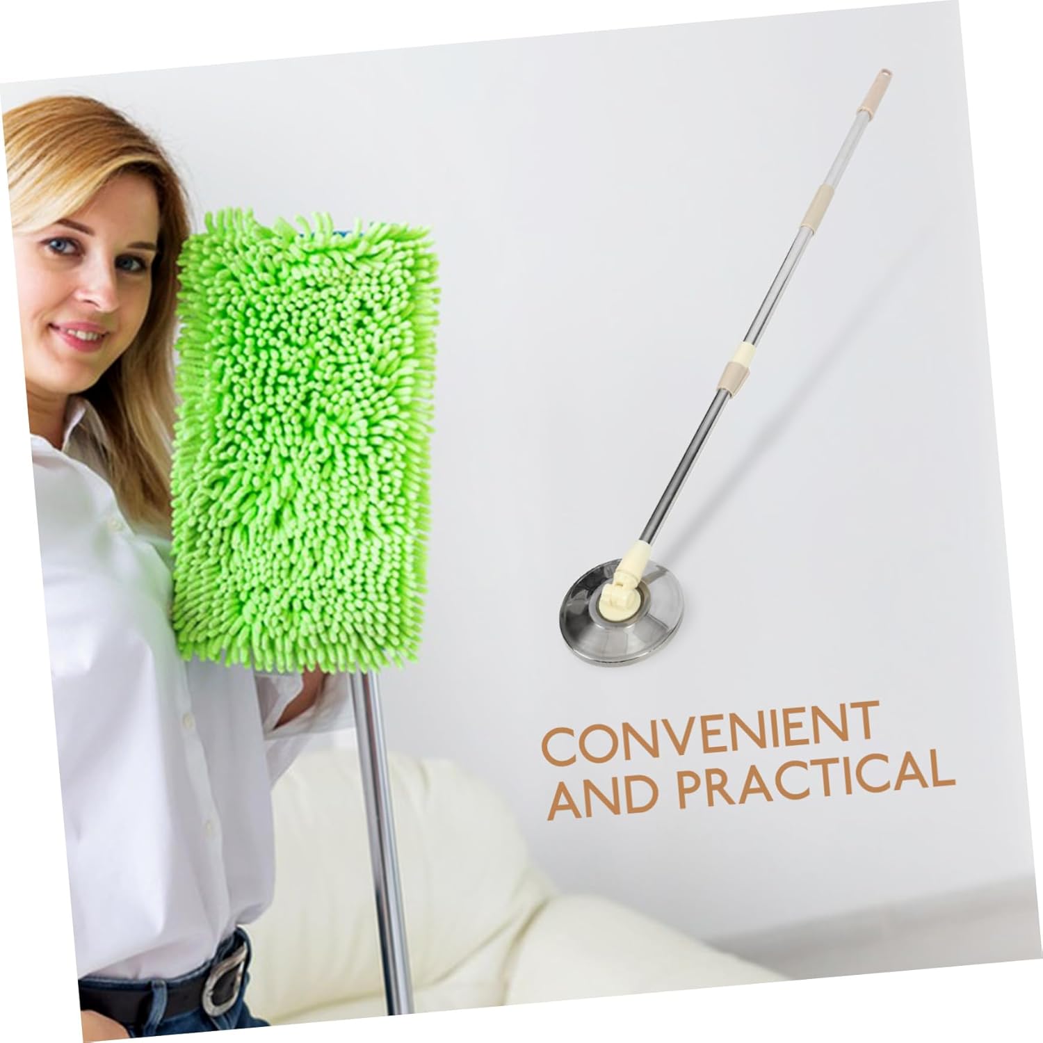 Rotary Mop Pole Stick Replacement Stainless Steel Handle