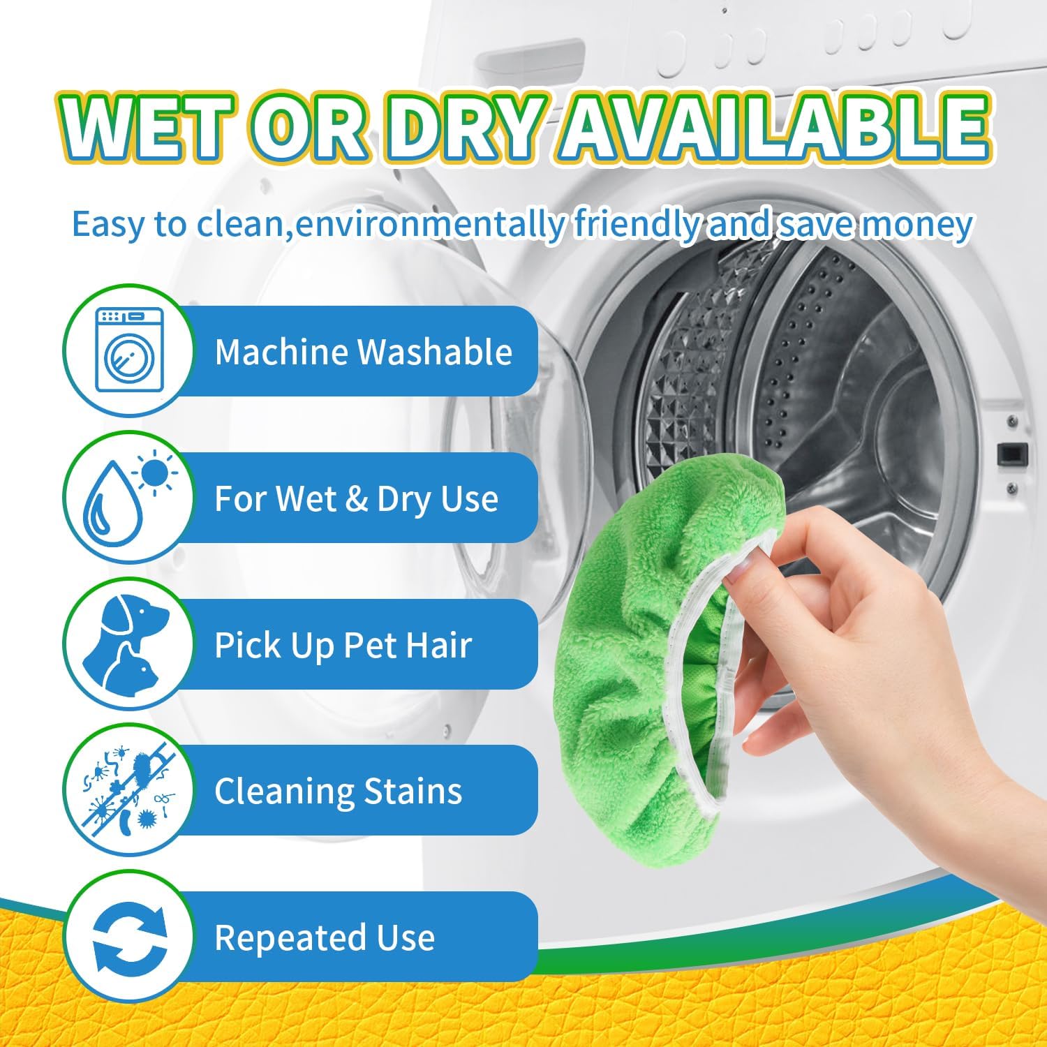 Zehrai Reusable Chenille Swiffer Mop Pads 5 Pack