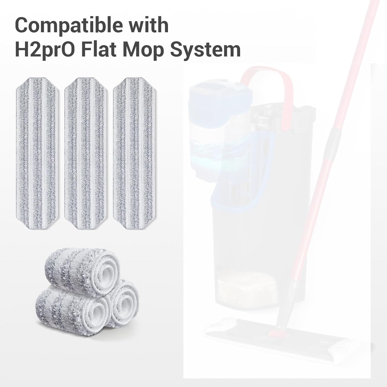 4Pcs Mop Replacement Pads for H2prO Flat Mop System