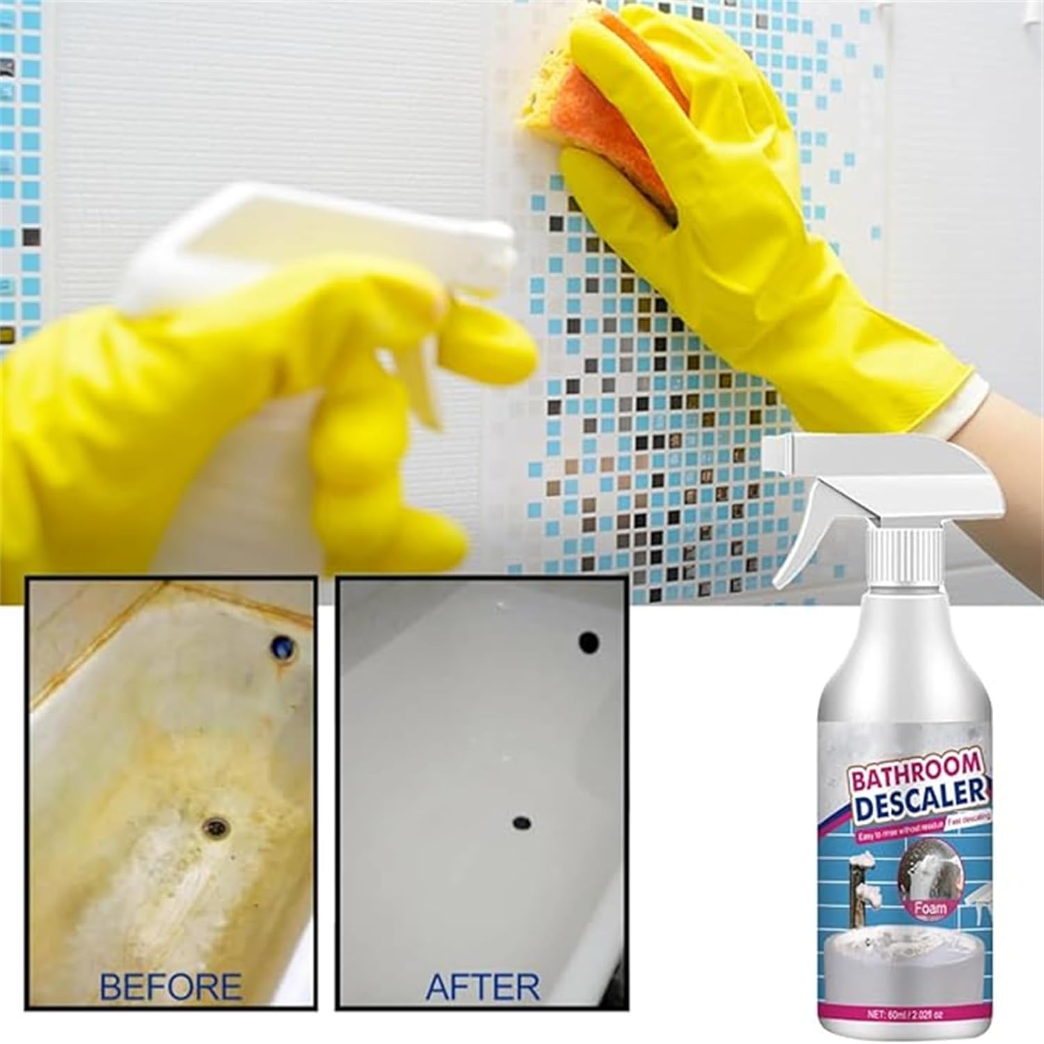LIJIFENG Multipurpose Bathroom Foam Cleaner Spray 3pcs