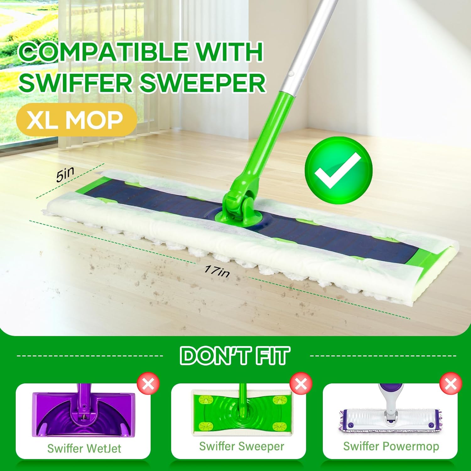 Liminfeit 80 Count Dry Mopping Cloths for Swiffer XL Mop