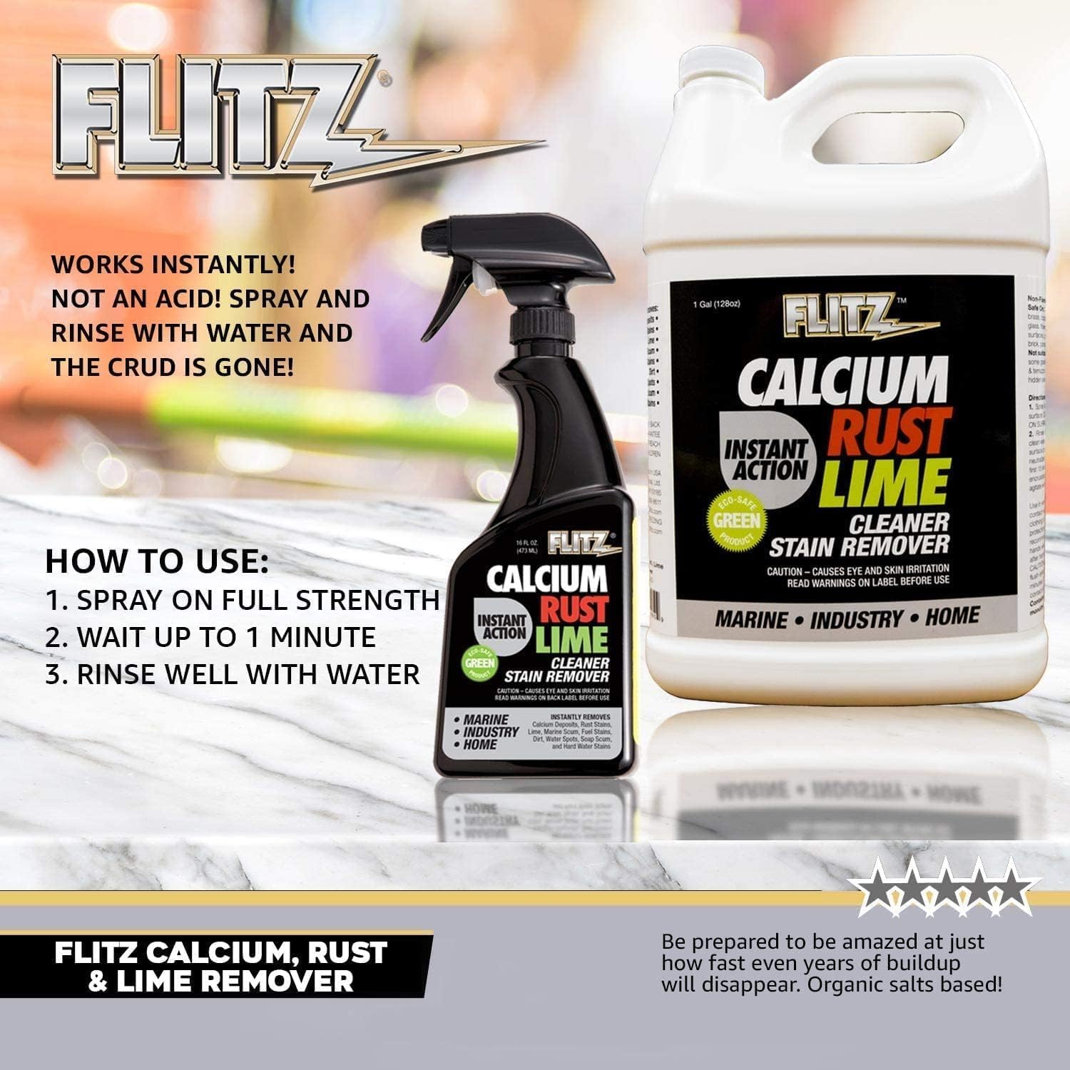 Flitz Calcium Rust Lime Remover - 16oz 6 Pack