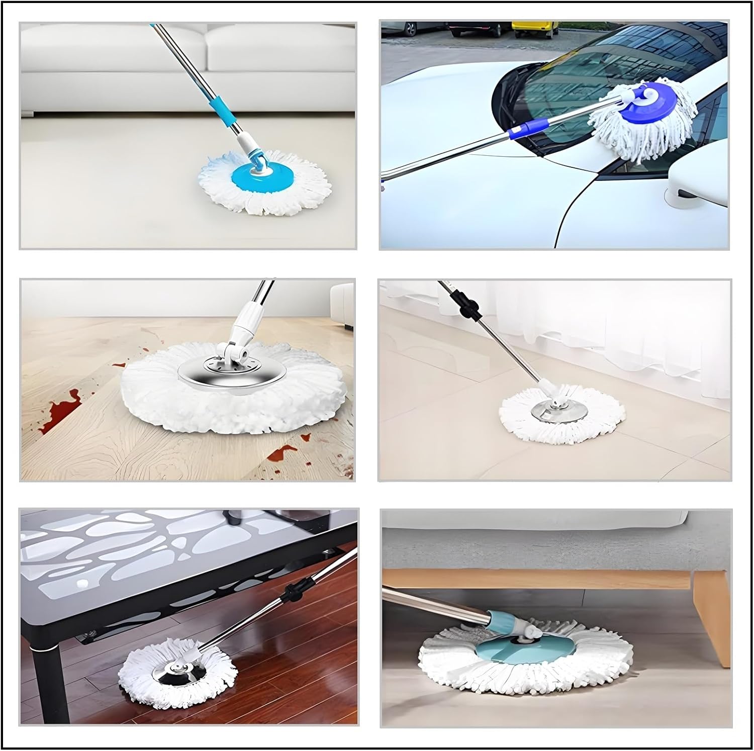 6 Pack Spin Mop Replacement Heads 63 Inch Round Microfiber Mop Refills 1