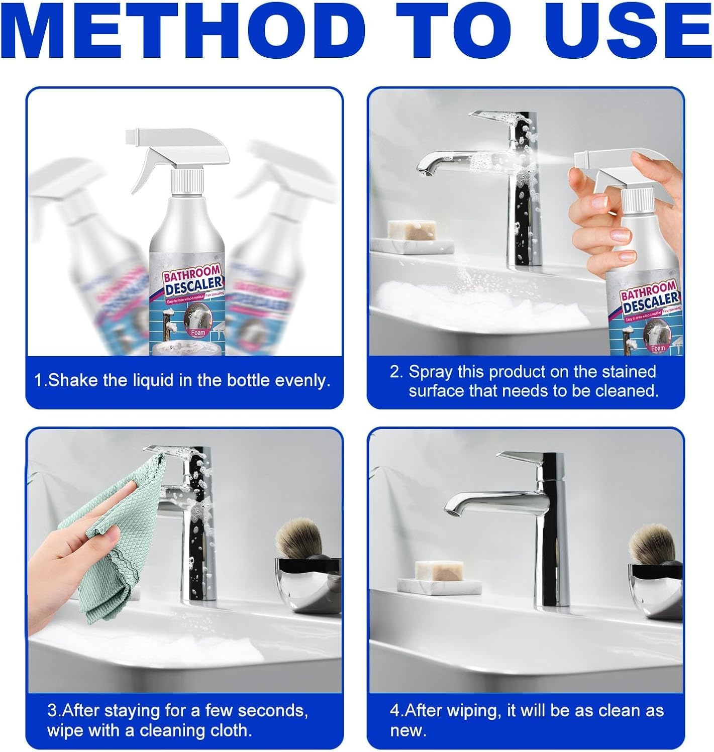 DENGWANG Bathroom Descaler Foam Cleaner 1Pcs Multipurpose