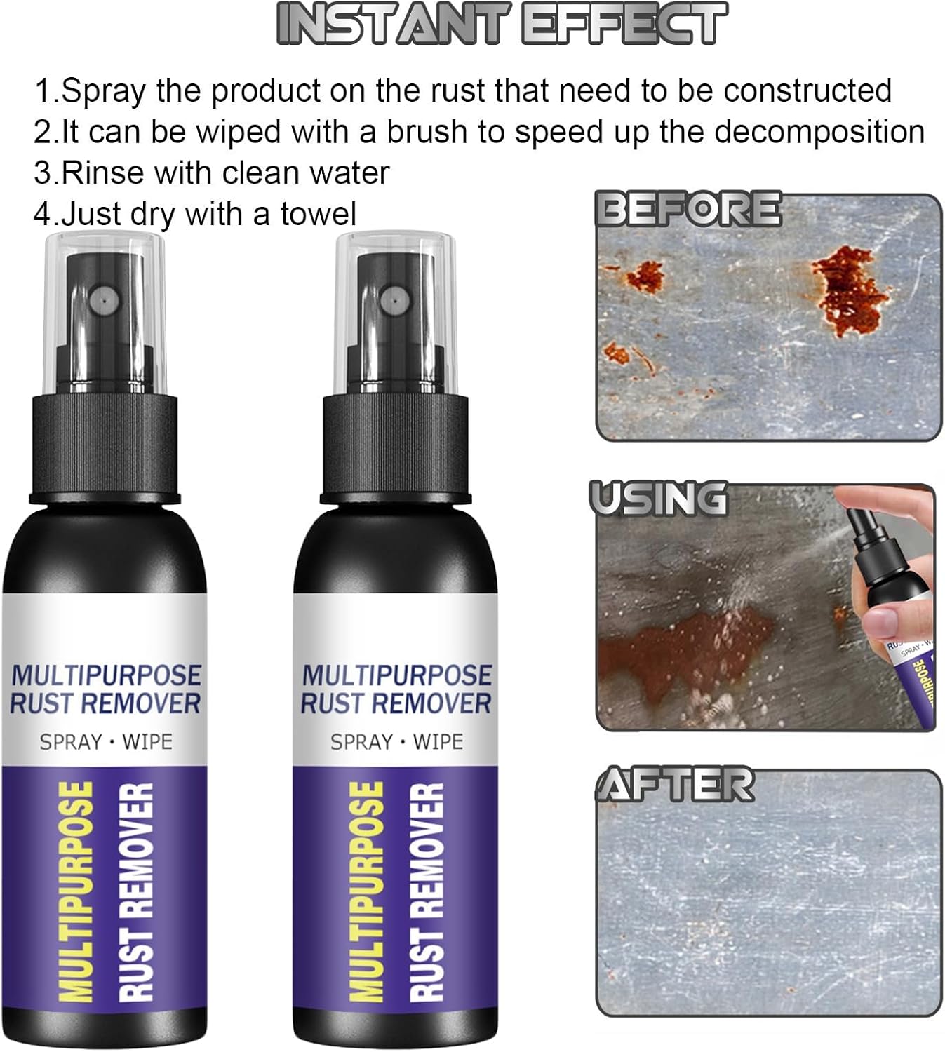 Homomdy 8pcs Multipurpose Rust Remover Spray
