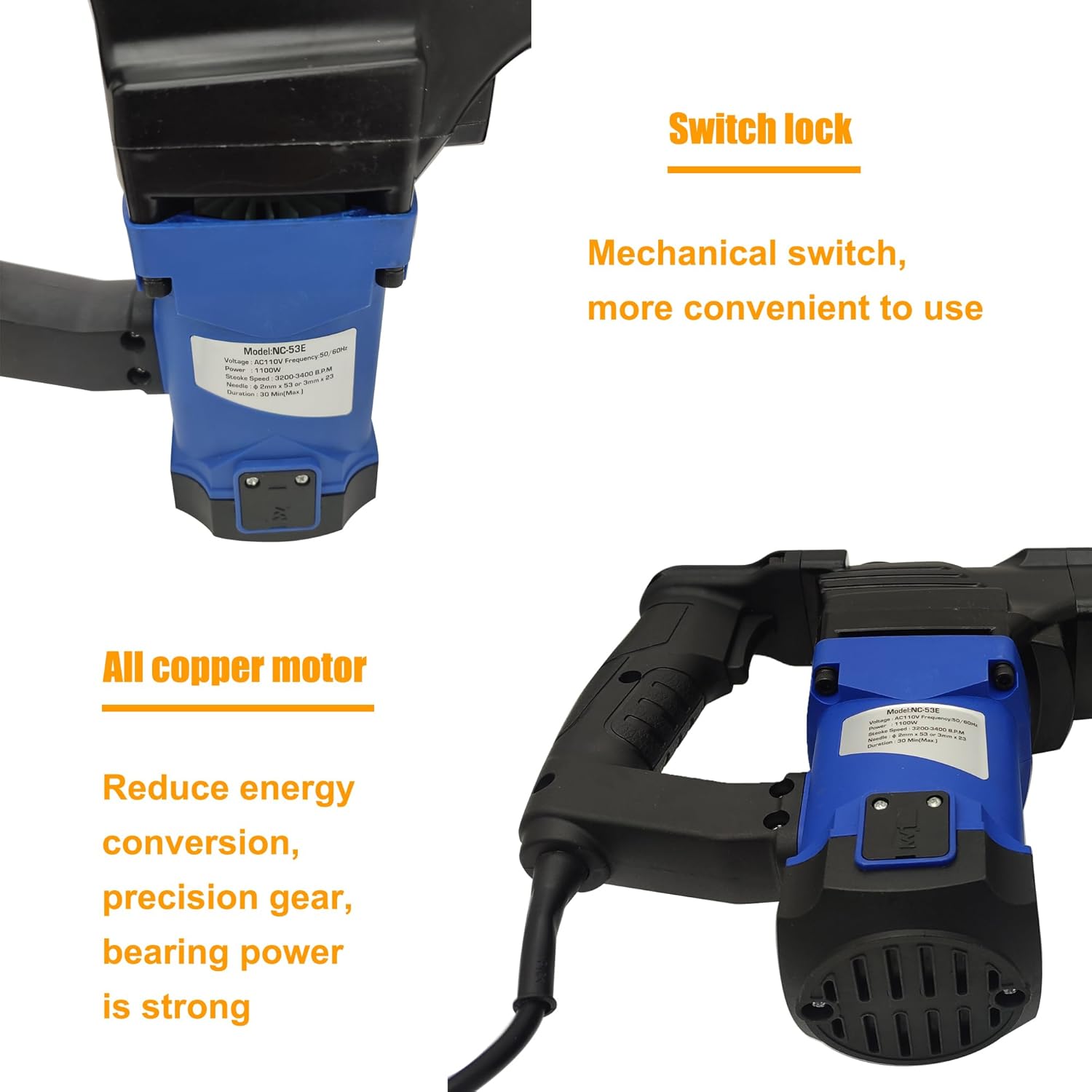 Electric Rust Remover with 3200-3400 BPM Power