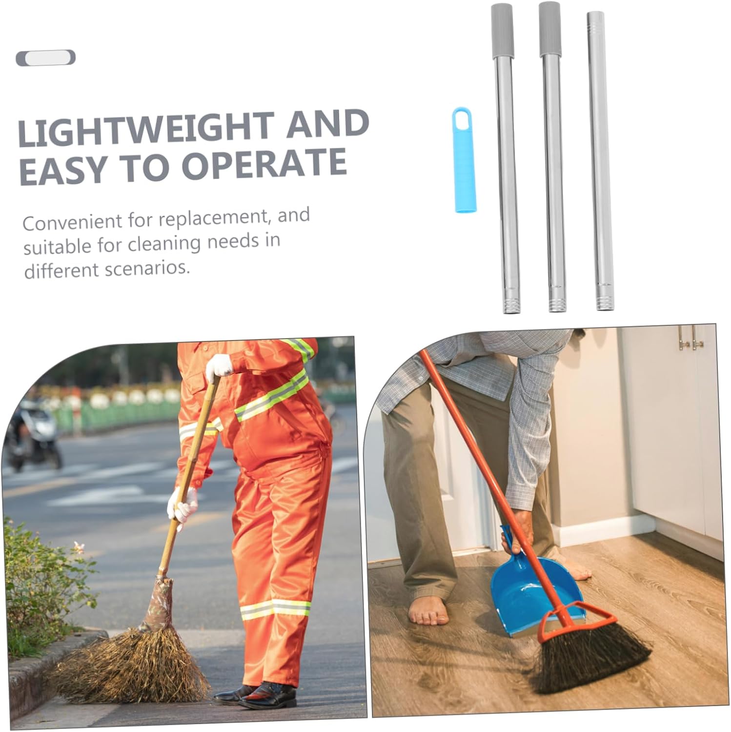 12M Stainless Steel Mop Handle Replacement for Wet Mops