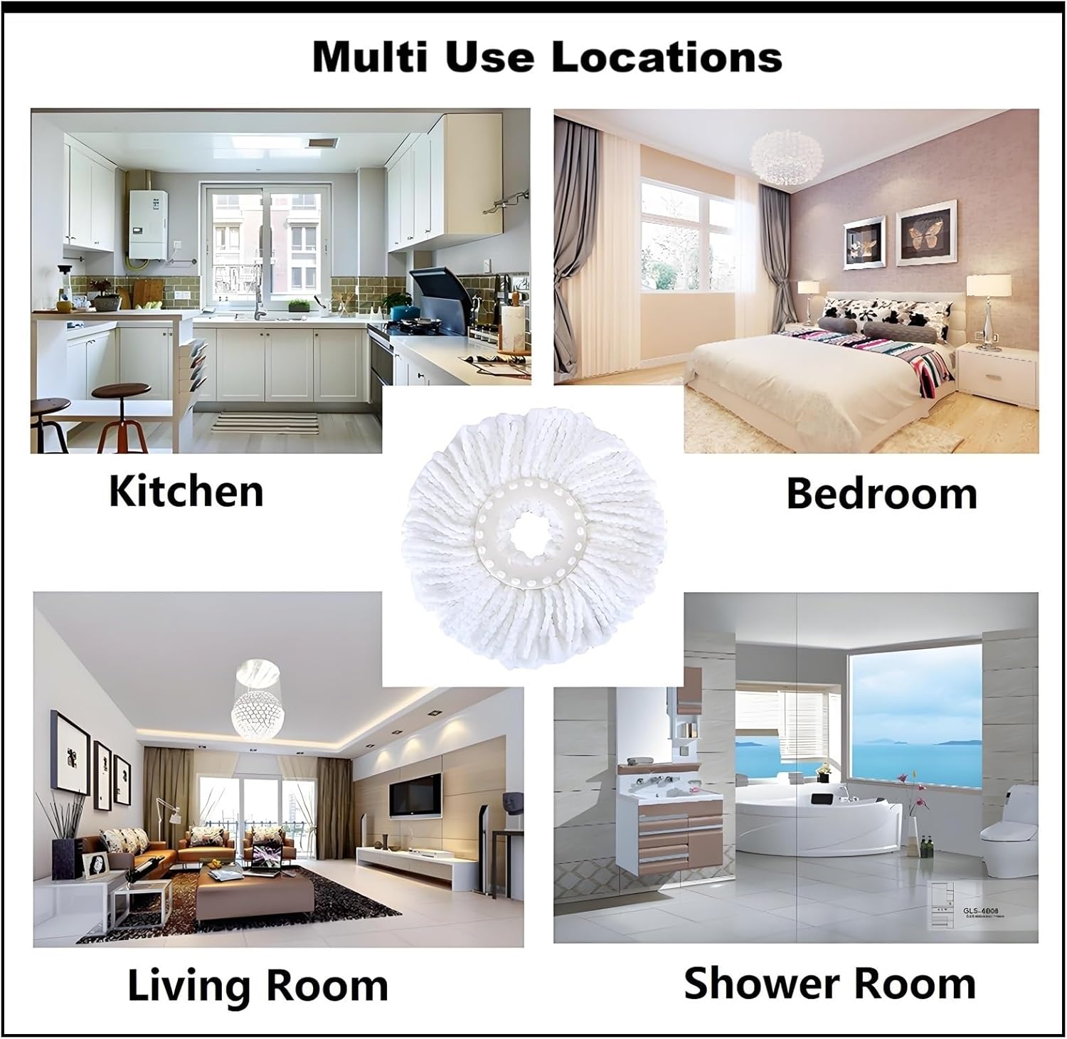 6 Pack Spin Mop Replacement Heads 63 Inch Round Microfiber Mop Refills 1
