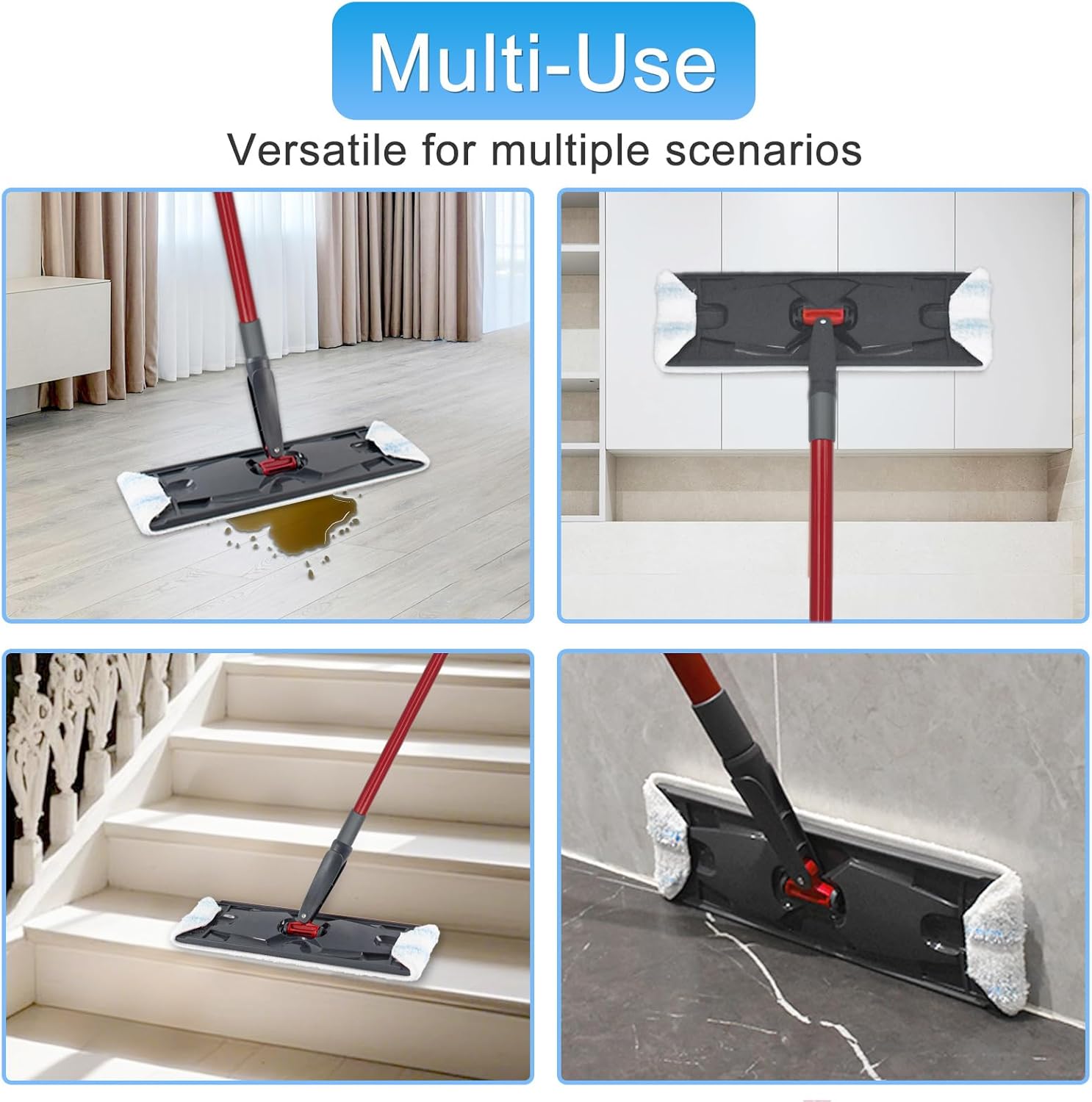 6 Pack Microfiber Mop Pads for O-Cedar H2Pro Flat Mop System
