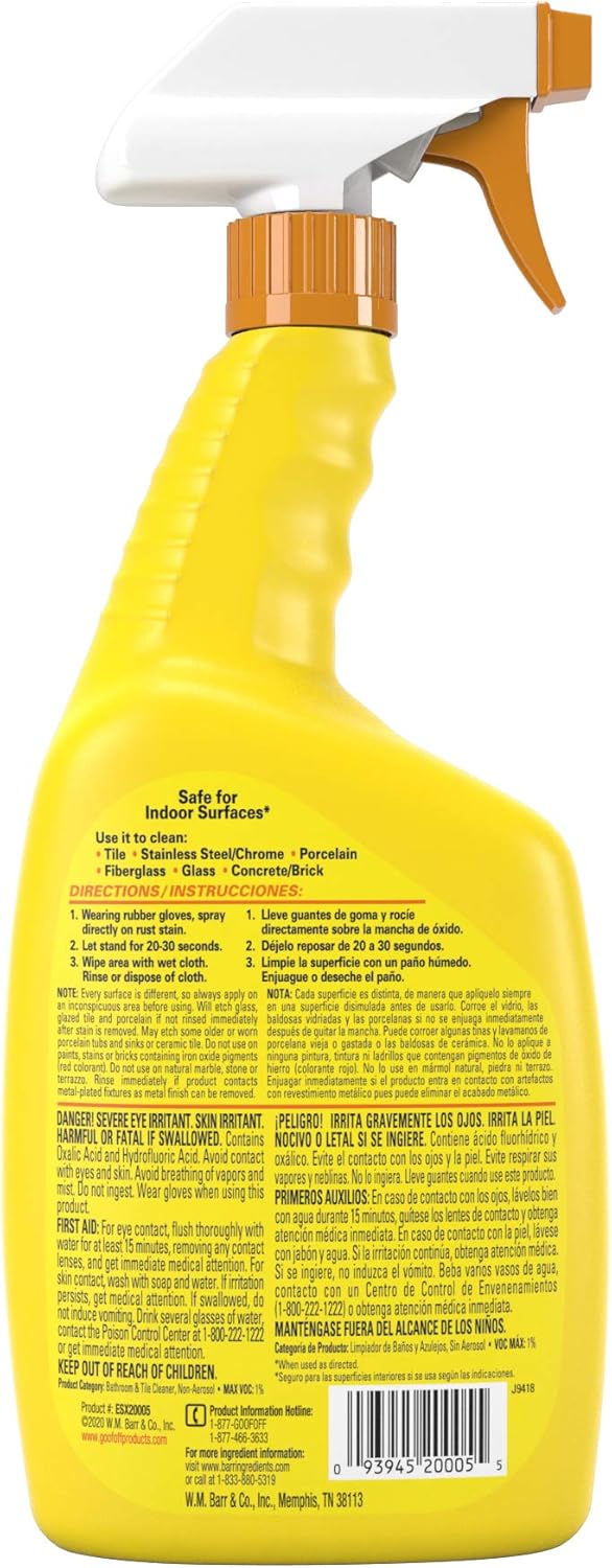 Goof Off RustAid Rust Stain Remover 22 oz Spray Bottle 1