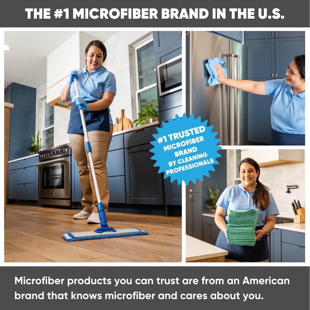 18 inch Microfiber Mop Pads - 18 Pack Machine Washable Reusable 1