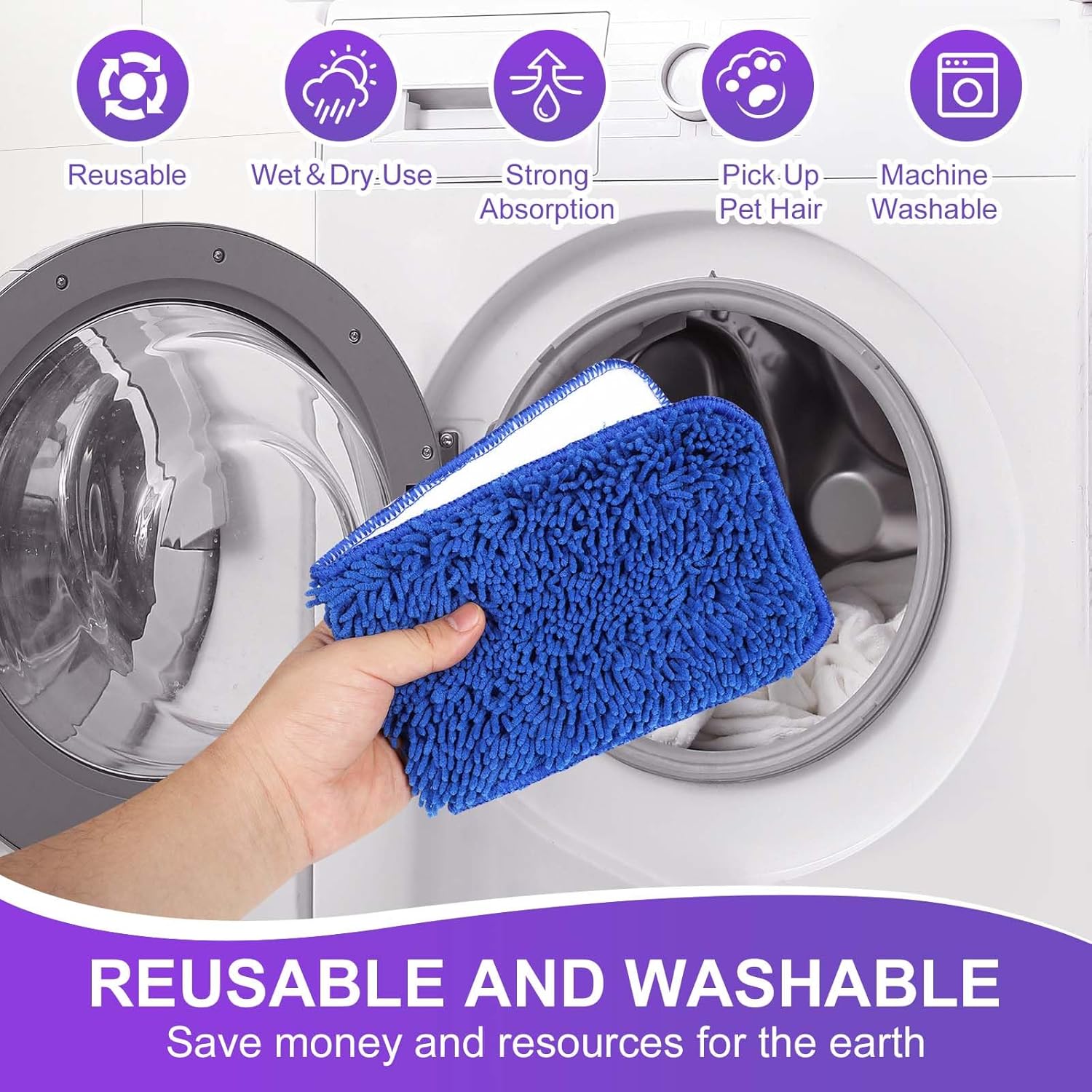 8 Pack Reusable Microfiber Mop Pads for Swiffer Power Mop 1