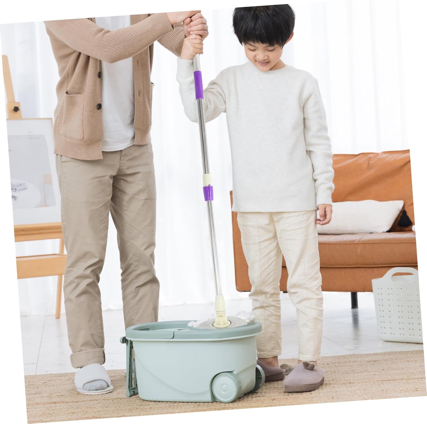 Rotating Mop Handle with Pole for Easy Floor Cleaning