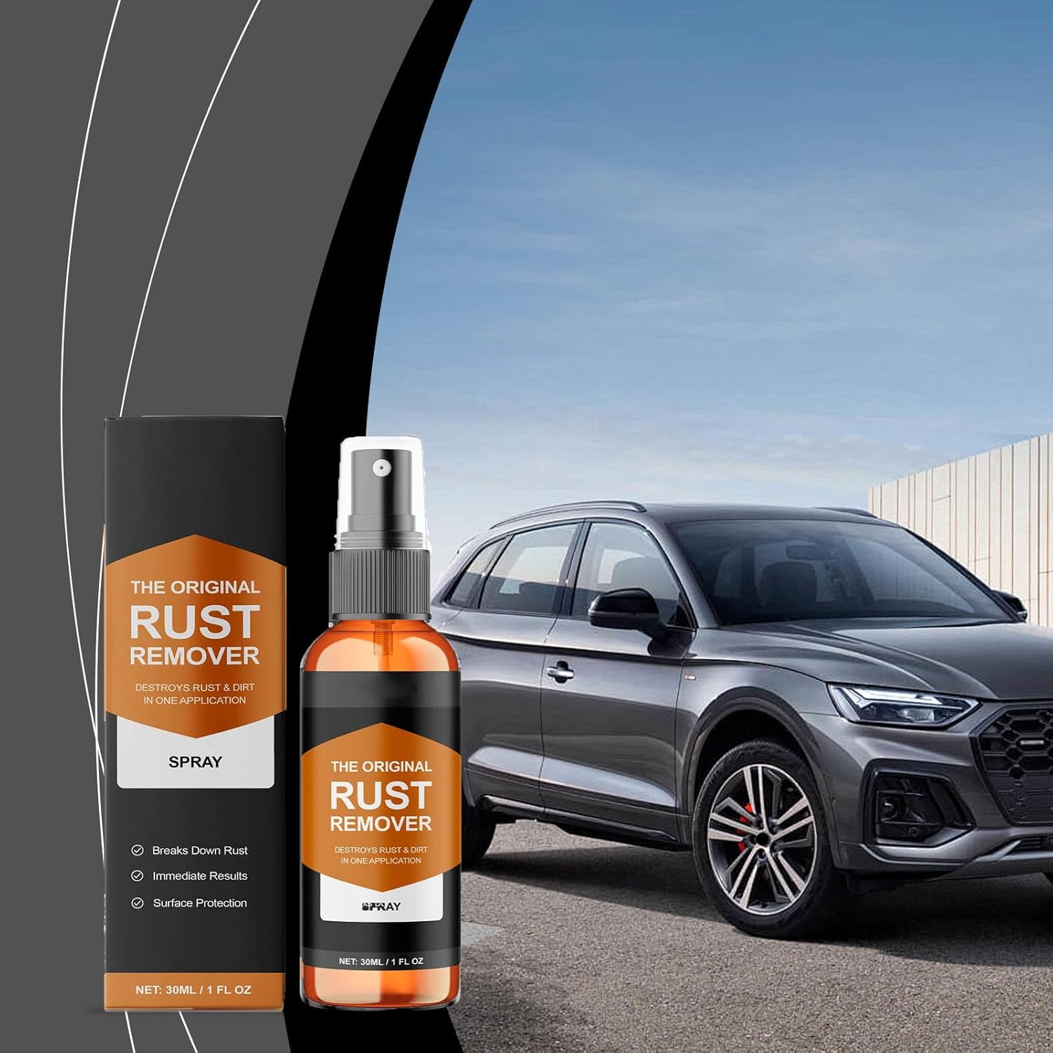 Fast-Acting Rust Remover Spray with Sponge and Towel