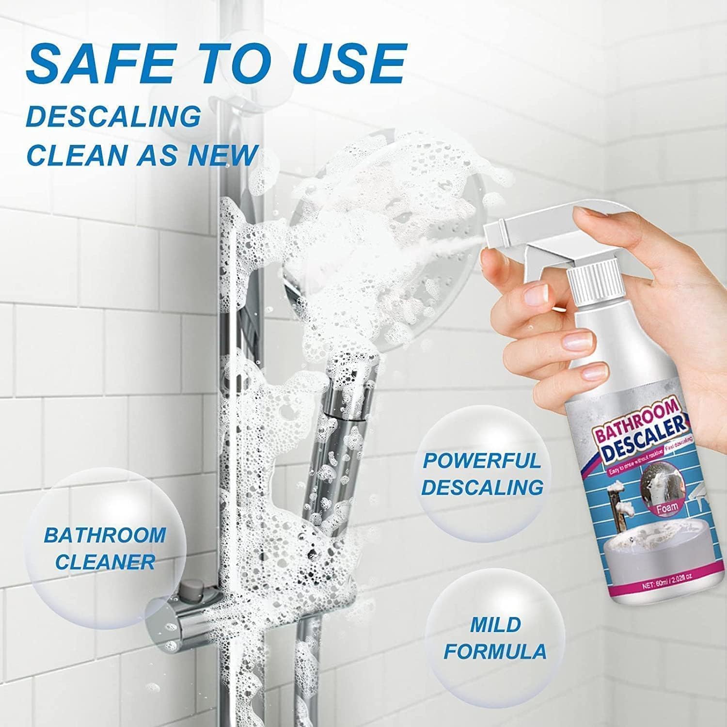 KCRPM 2pc Bathroom Descaler Cleaner with Foam Formula